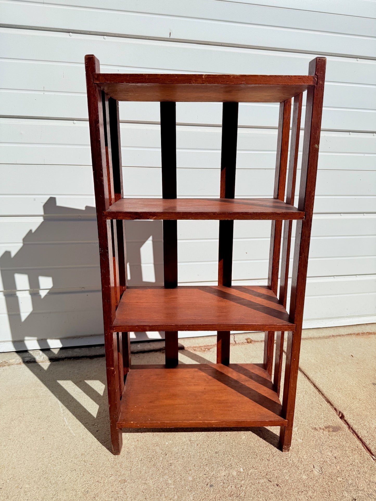 Antique 1920s Mission Style Arts & Crafts Oak 3-Tier Shelf