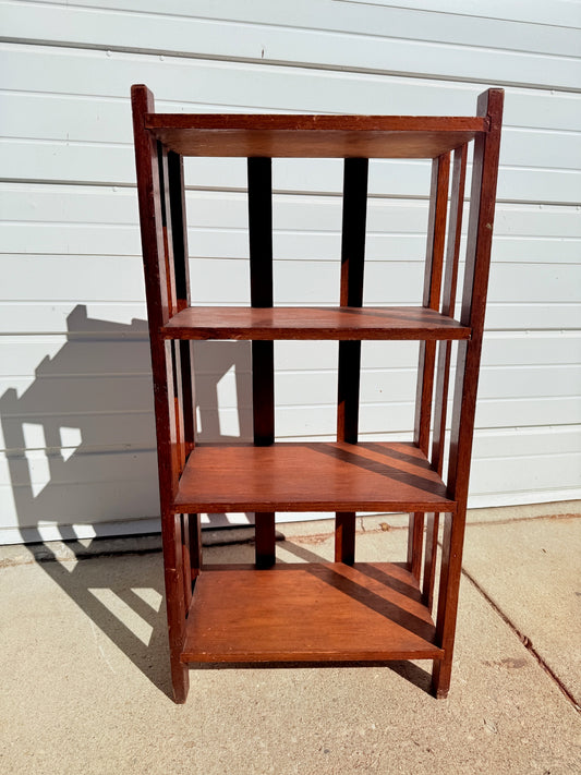 Antique 1920s Mission Style Arts & Crafts Oak 3-Tier Shelf