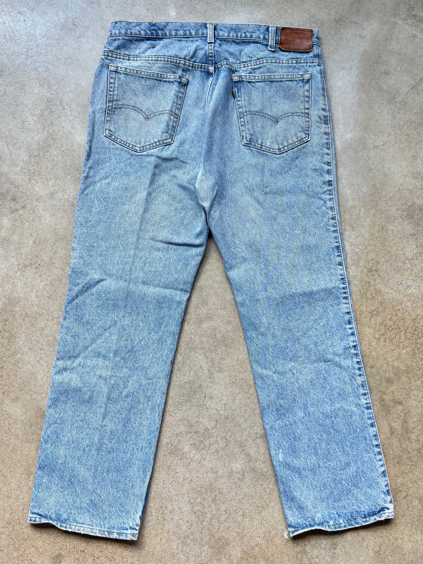 Vintage 1980s Levi’s Two-Horse Leather Tab Light Wash Jeans | 38x30