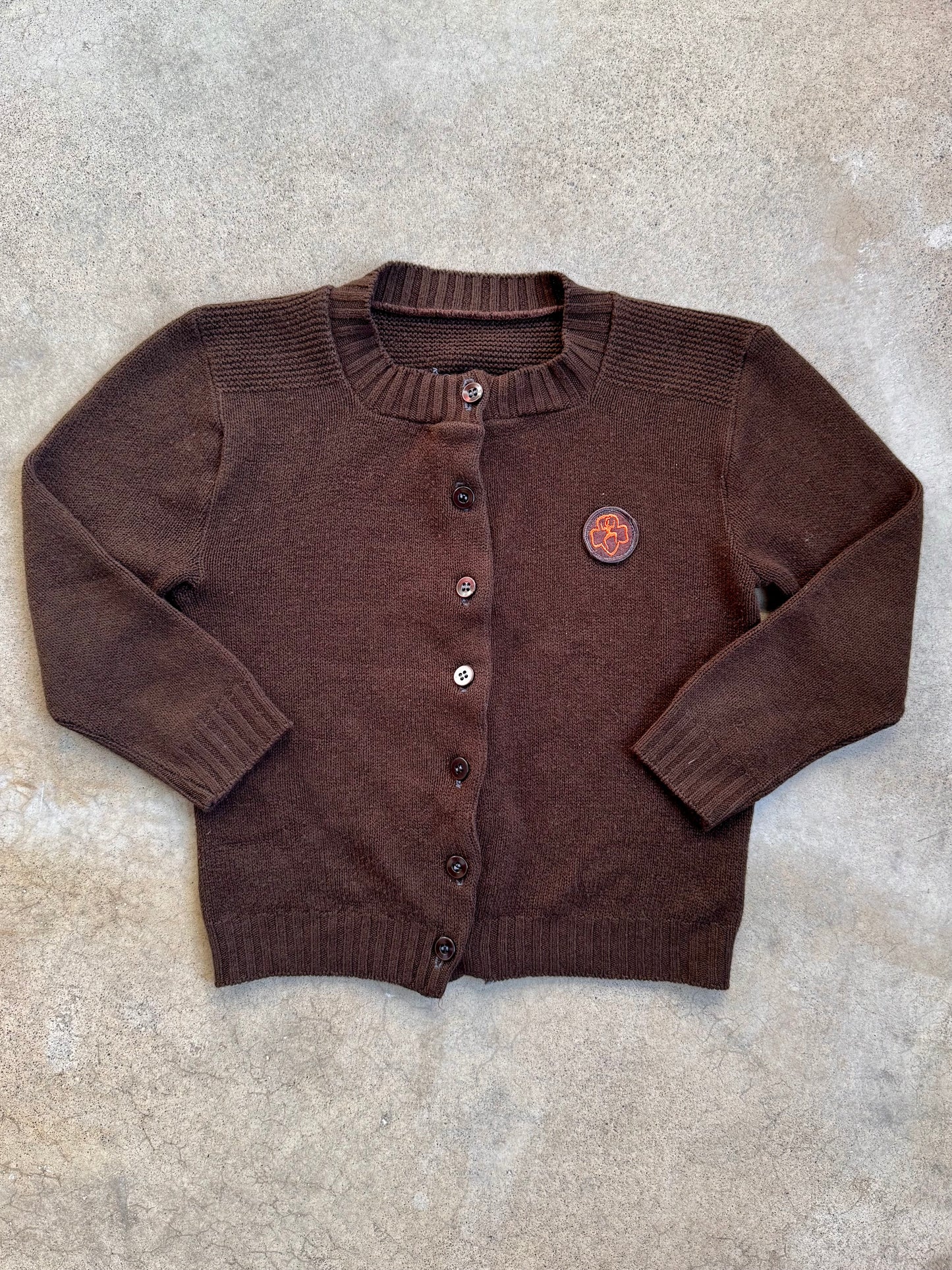 Vintage Girl Scouts Brownie Patch Cardigan | Youth M/L