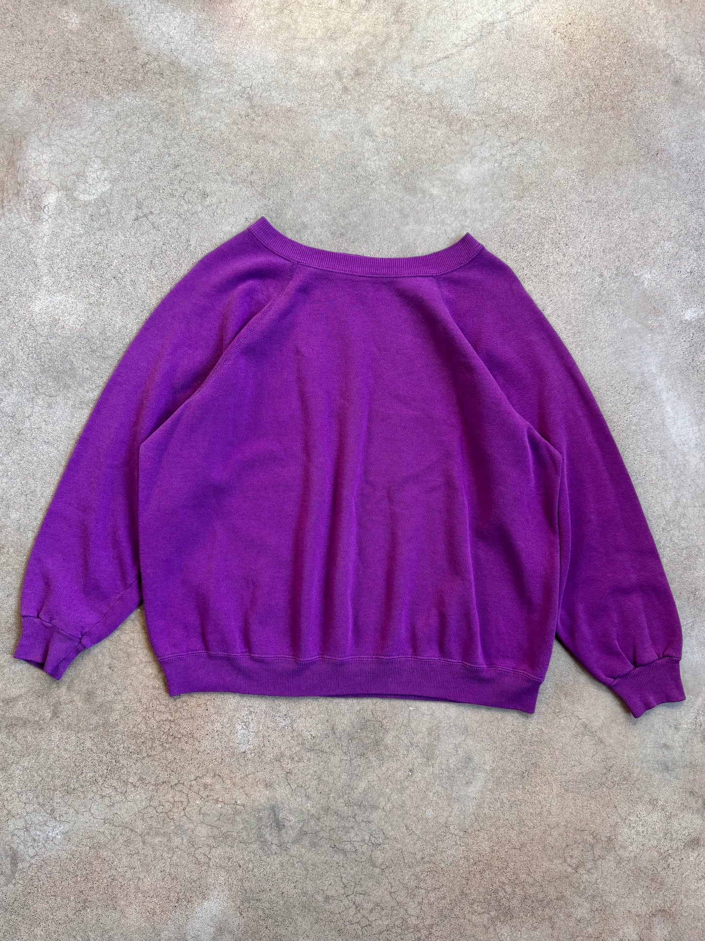 Vintage 1980s Purple Raglan Sweatshirt | L/XL
