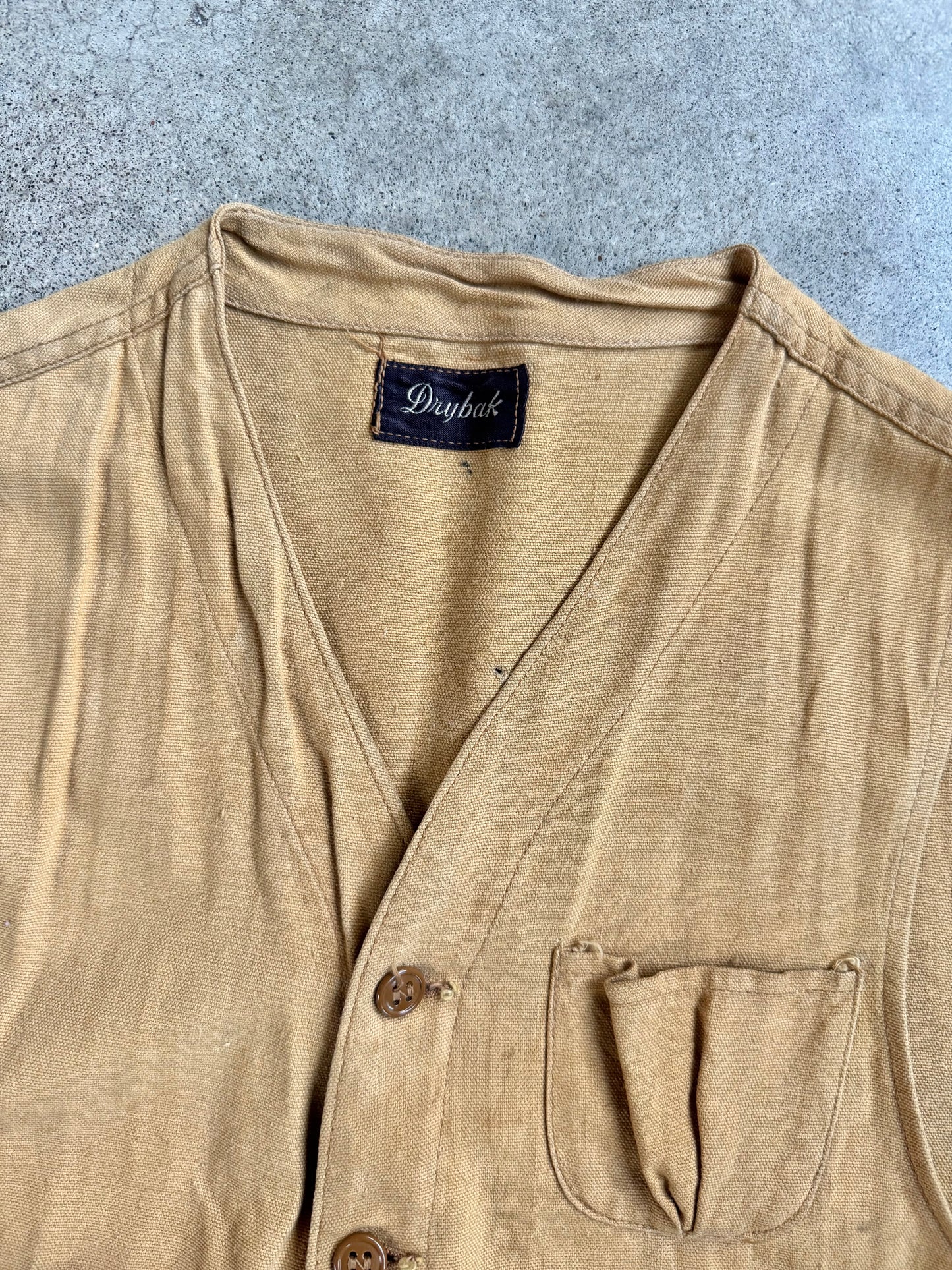 Vintage 1950s Drybak Canvas Hunting Vest | Medium