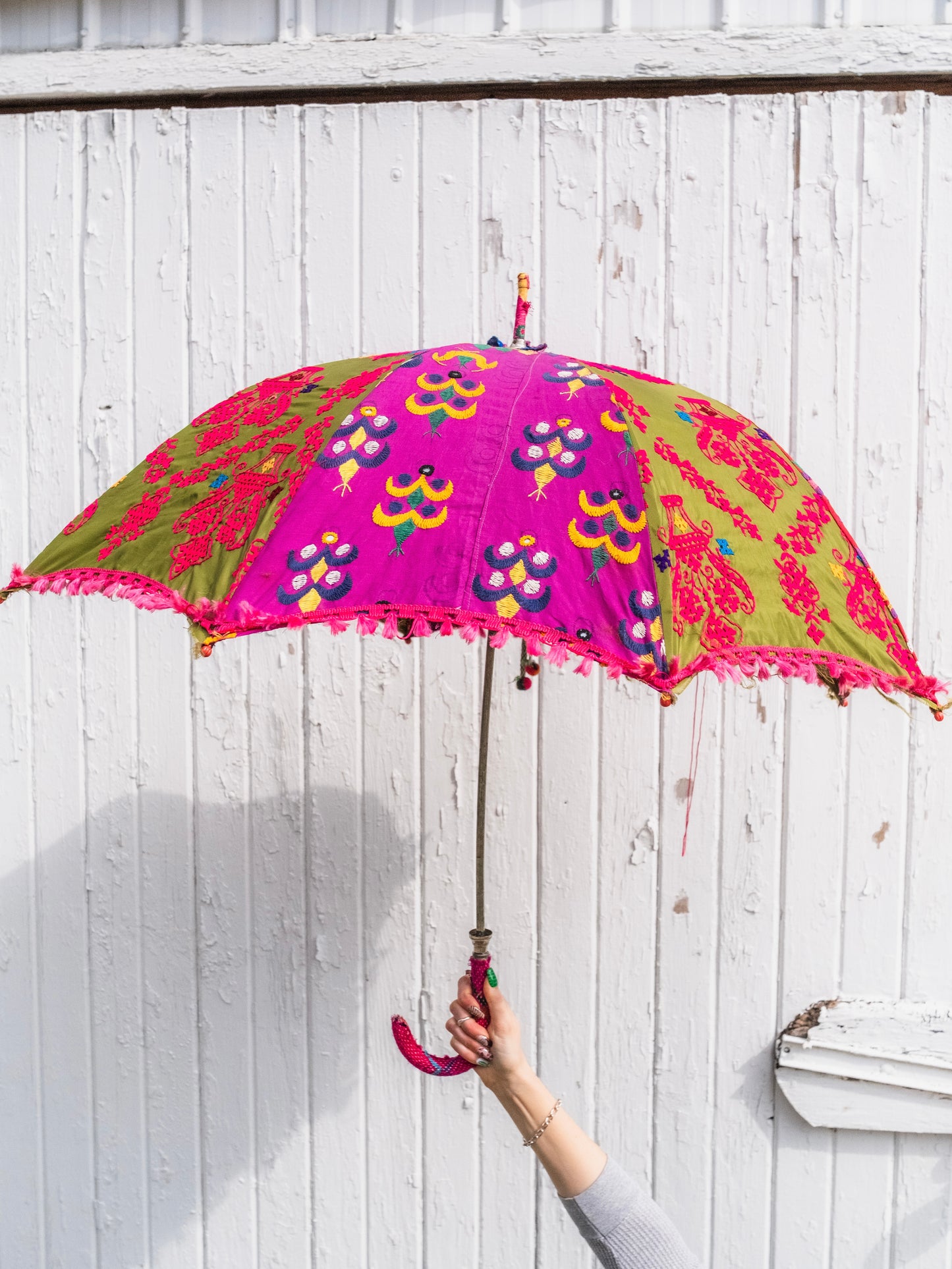 Vintage Indian Embroidered Parasol Umbrella – The Atomic Shop
