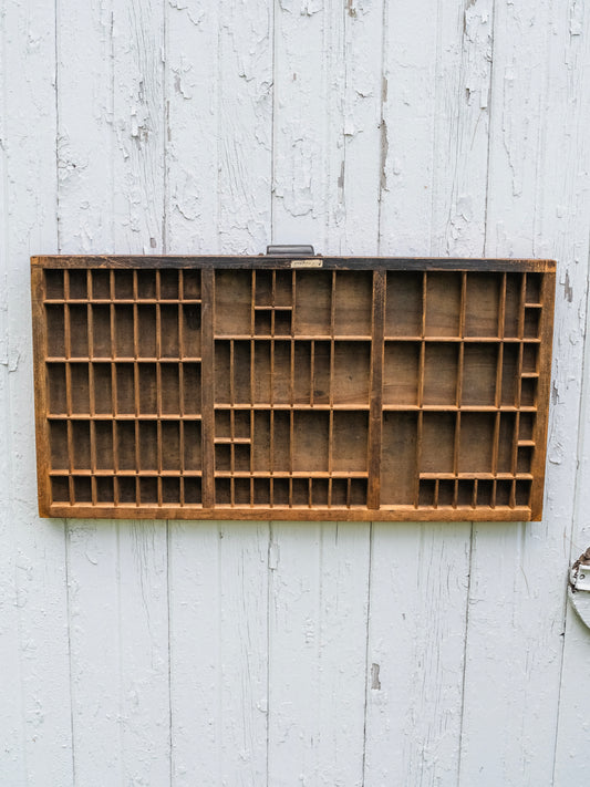 Vintage Wood Letterpress Printers Drawer Shadowbox