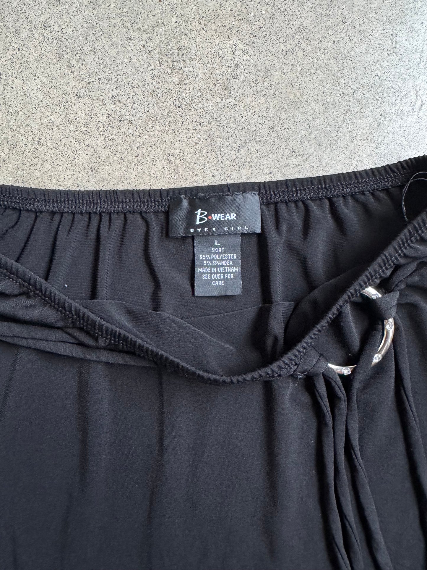 Vintage 1990s Byer Girl Black Asymmetric Mini Skirt | Youth L