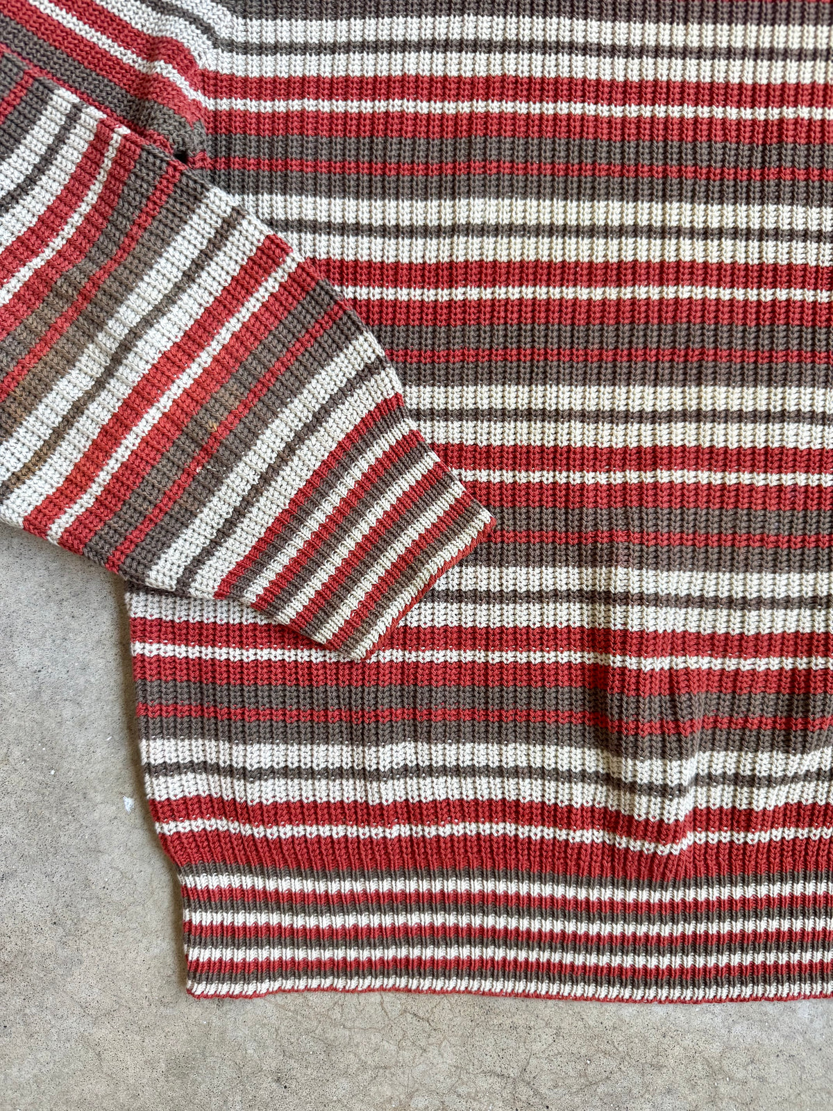 Vintage 1980s Diane Von Furstenberg Striped Knit Boat Neck Sweater | L/XL