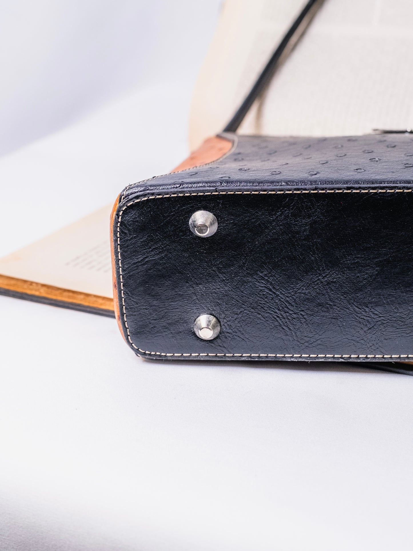 90s Prada Dupe Faux Ostrich Shoulder Bag