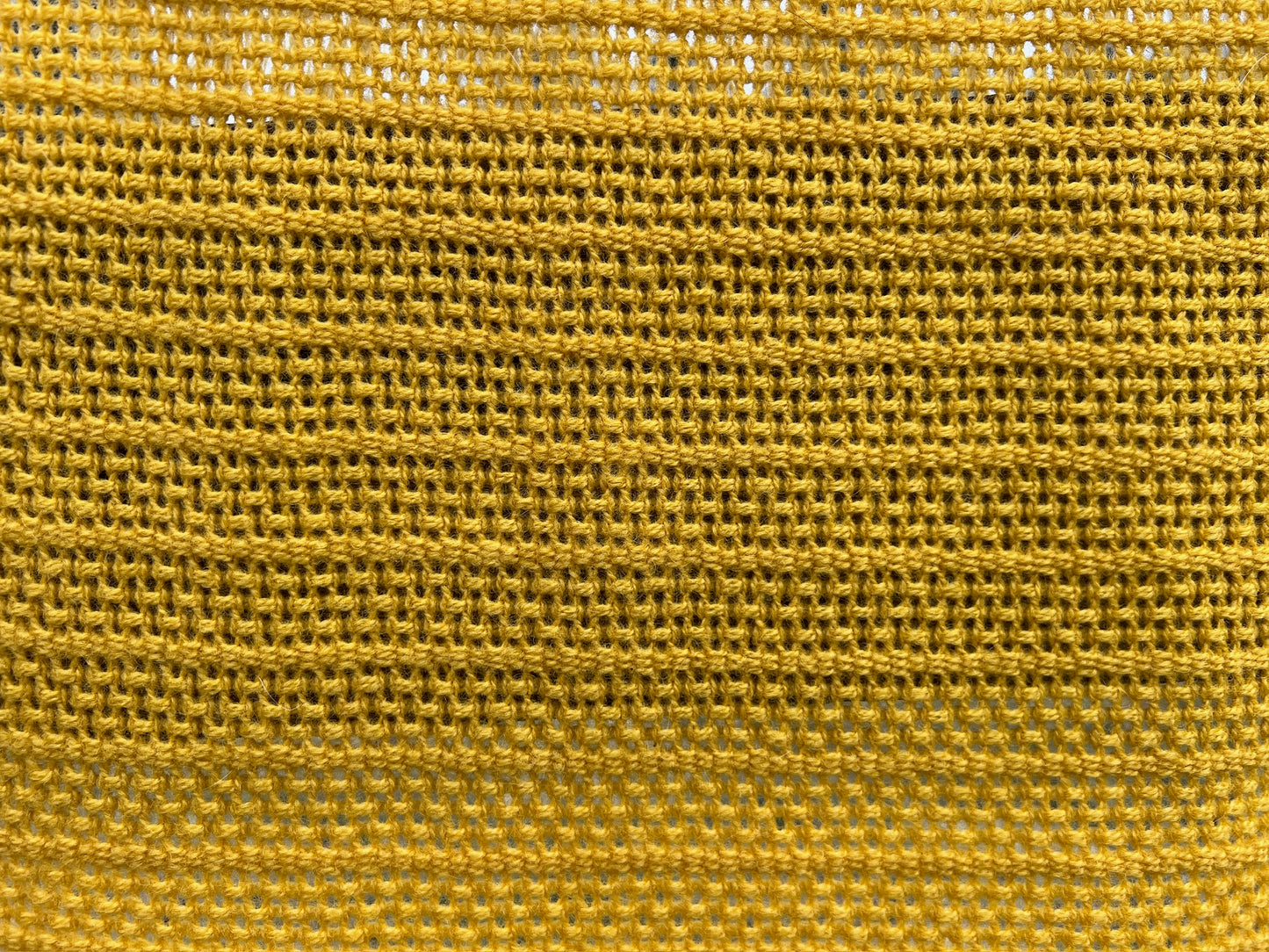 Vintage 1950s Faribo Mustard Yellow Loomed Blanket