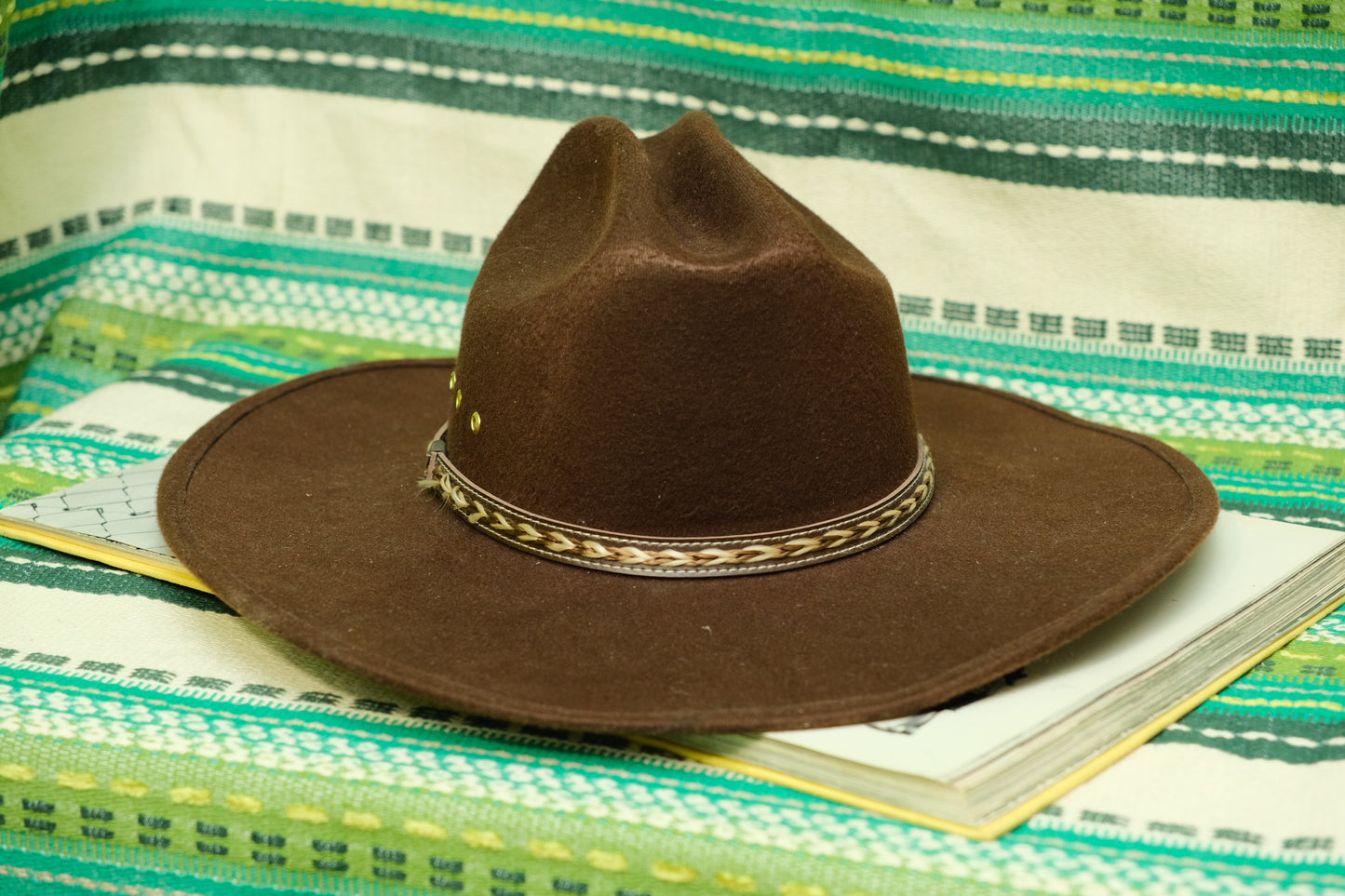 Vintage 1980s Pigalle Brown Cowboy Hat