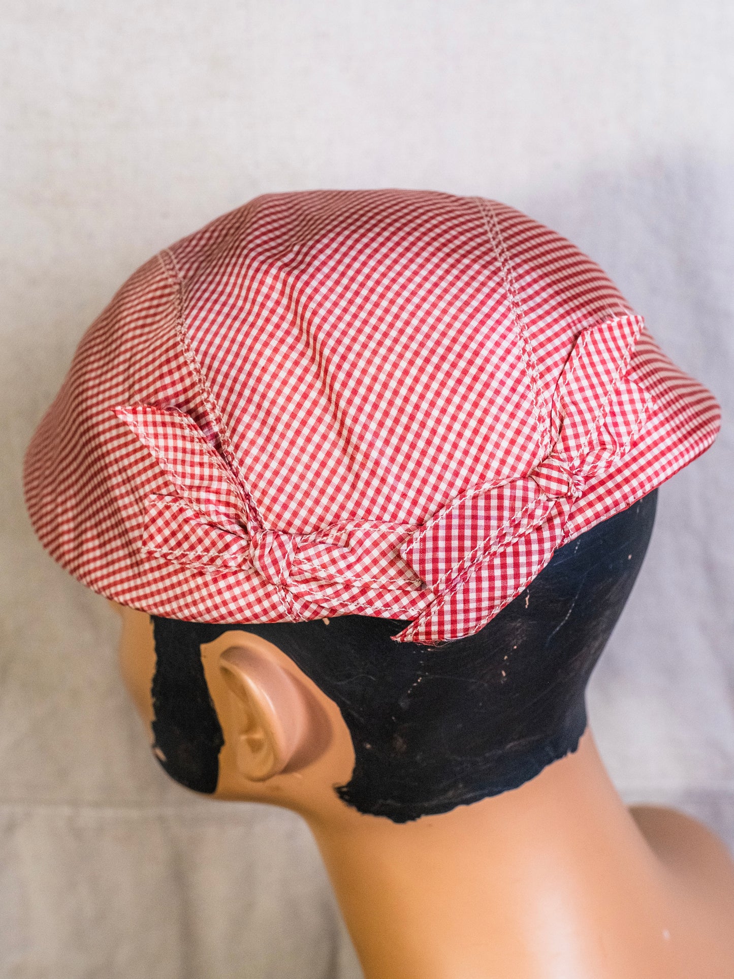 Vintage 1950s E. Von Besack Red Gingham Hat