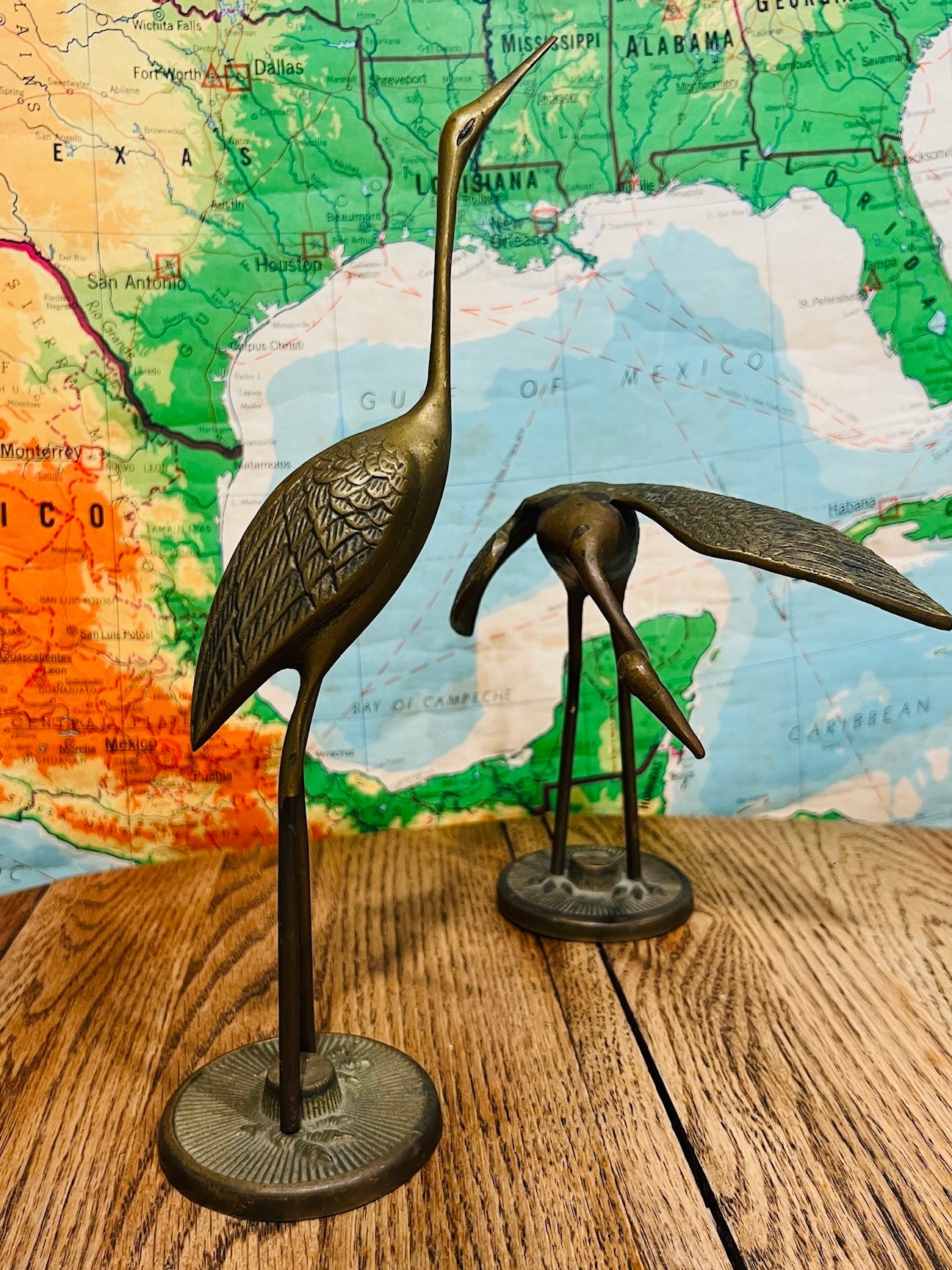 Vintage Brass Herons | Set of 2