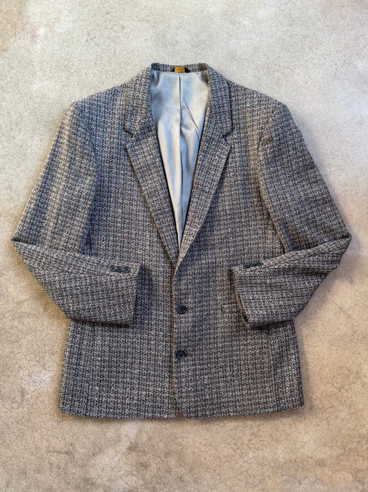 Vintage 1980s Public Notices Grey Wool Tweed Sport Coat | 40