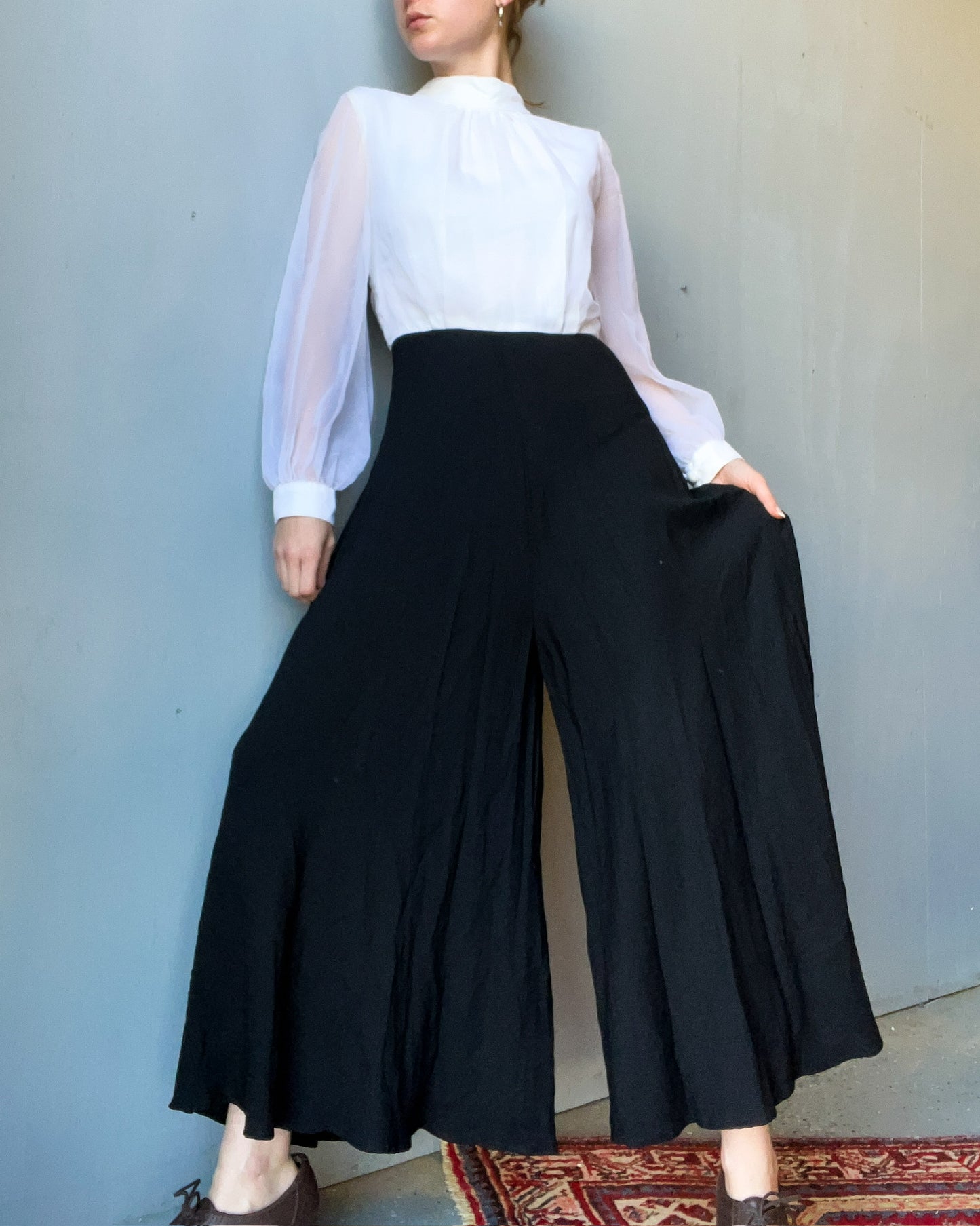 Vintage 1970’s White & Black Formal Jumpsuit