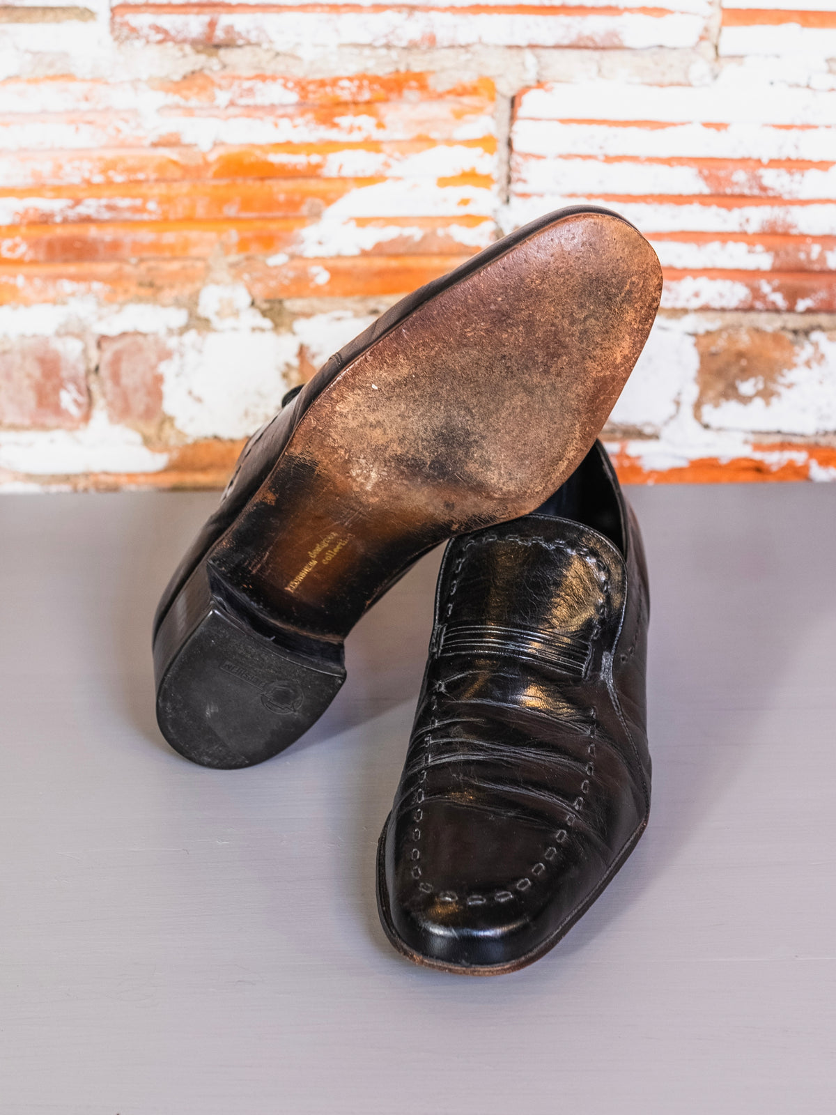 Vintage 1970s/80s Florsheim Designer Collection Black Leather Dress Loafers | Men’s 10.5