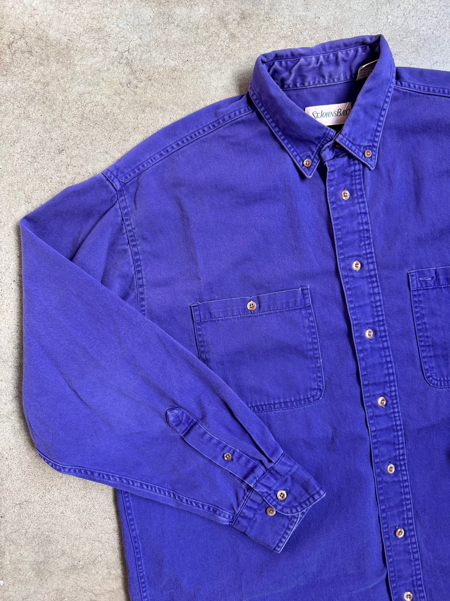 Vintage 1990s St. John’s Bay Purple Cotton Button-Down Shirt | Large