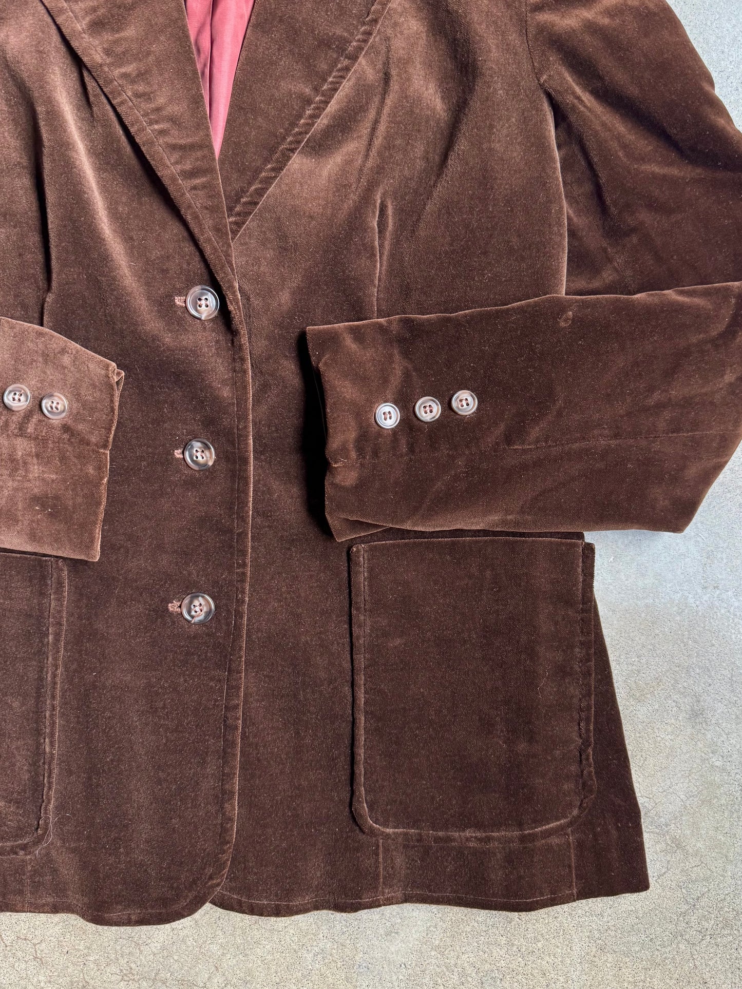 Vintage 1970s Roney Brown Velvet Blazer | Small