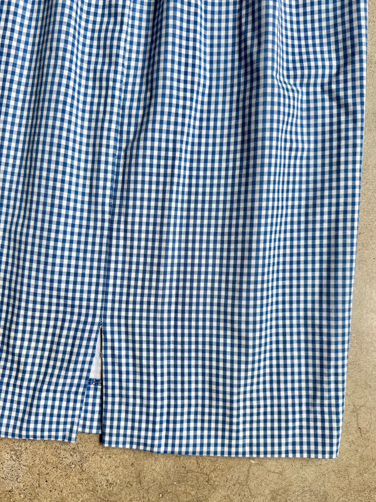 Vintage 1960s Handmade Blue Gingham Two-Piece Skirt Set | XS/S