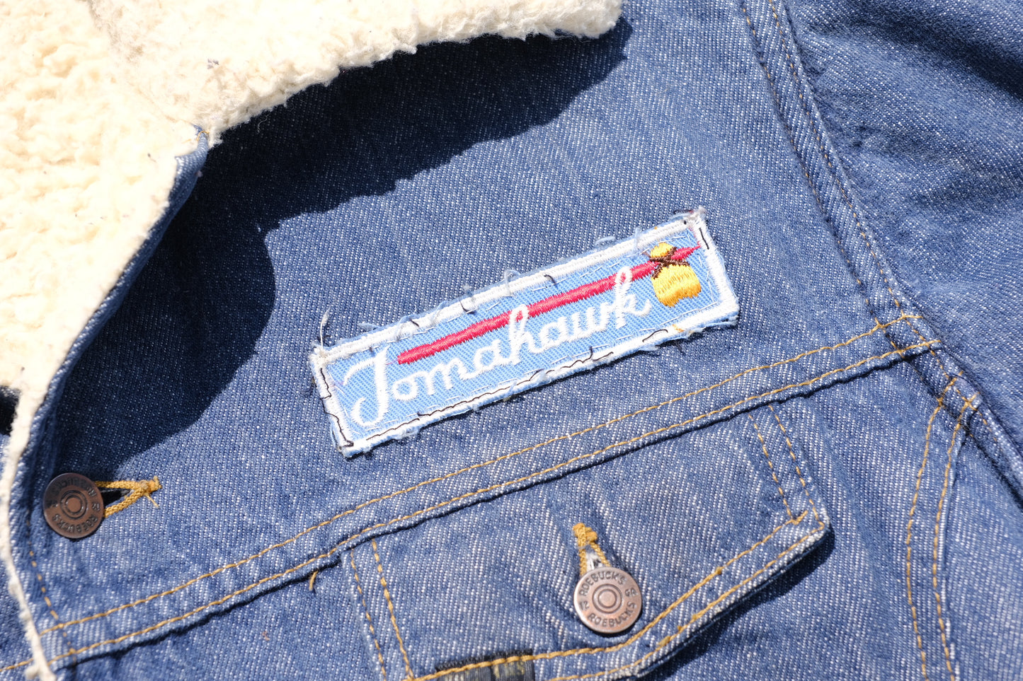 Vintage Roebucks Sherpa Lined Denim Jacket "Tomahawk"