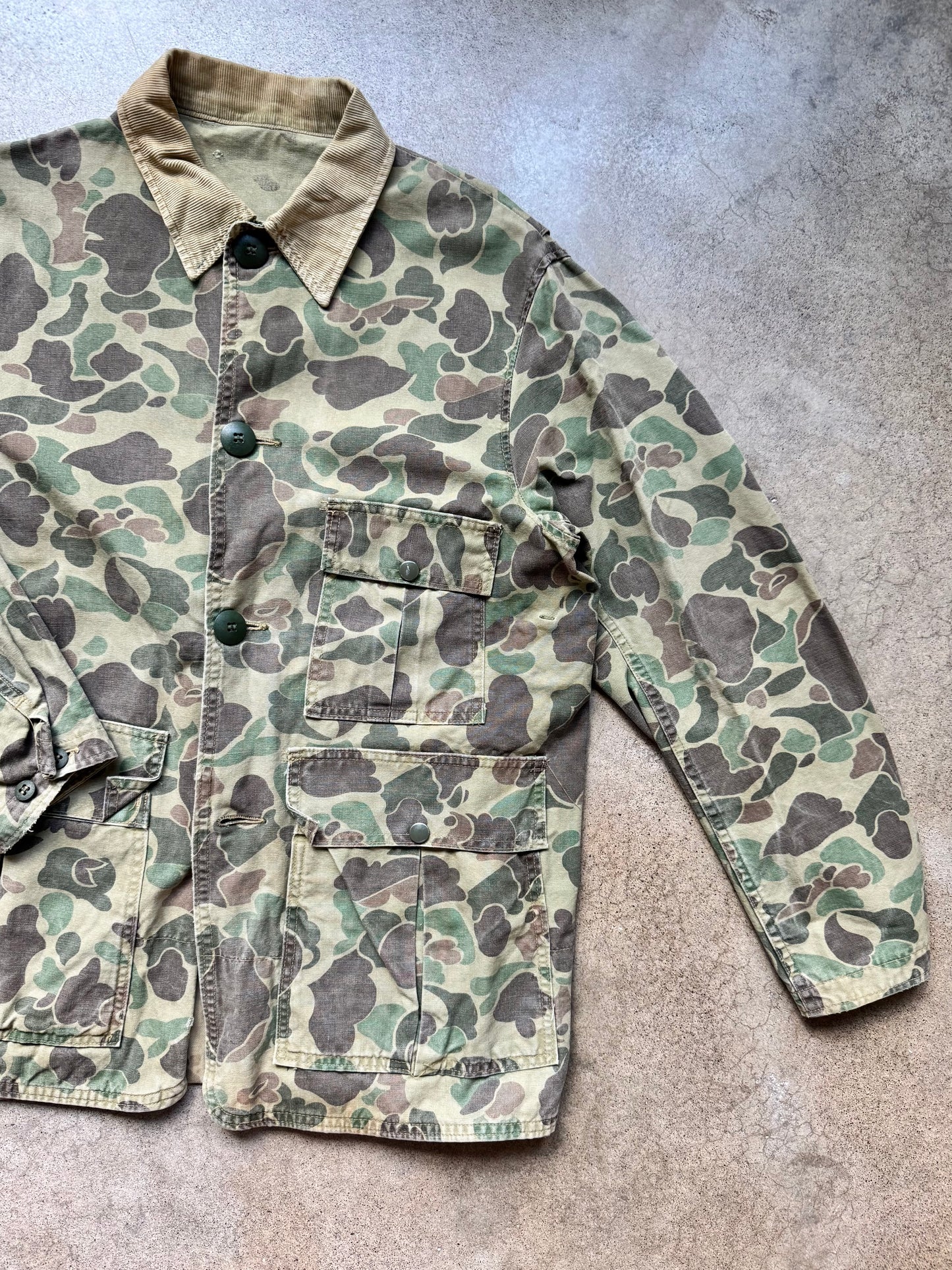 Vintage 1960s Ted Williams for Sears Canvas Camo Hunting Jacket | Large