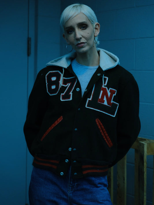 Vintage 1980s Green Wool Varsity Letterman Jacket | S/M