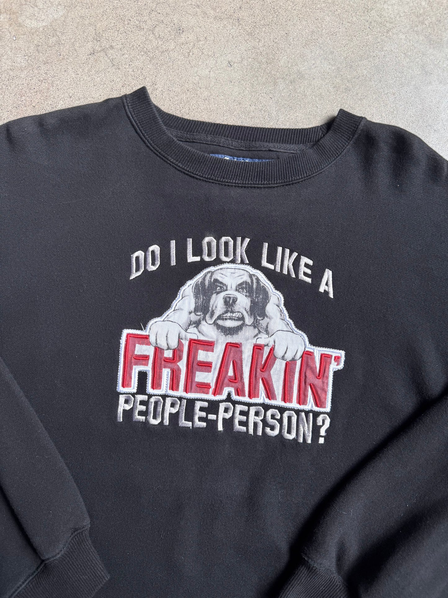 Vintage 1990s Big Dogs "People Person" Crewneck Sweatshirt | Small