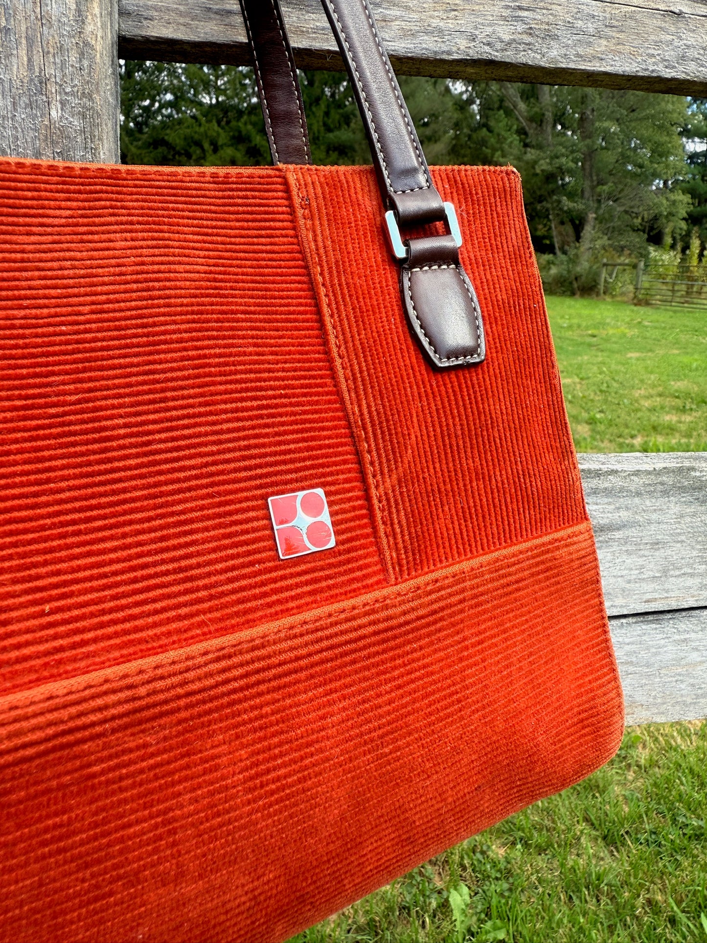 Vintage 1990s Kate Spade Burnt Orange Corduroy Handbag
