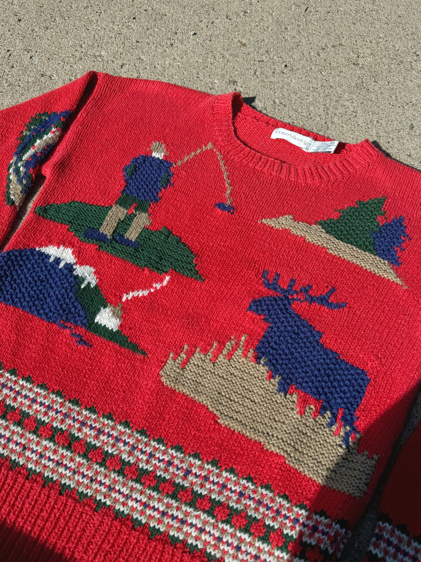 Vintage 1980s/90s Robert Scott Outdoors Novelty Knit Sweater