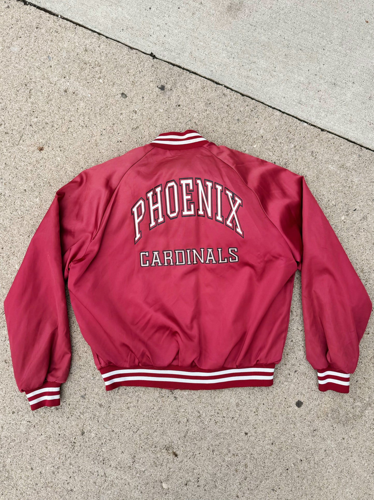 Vintage 1980s NFL Phoenix Cardinals Satin Bomber Jacket