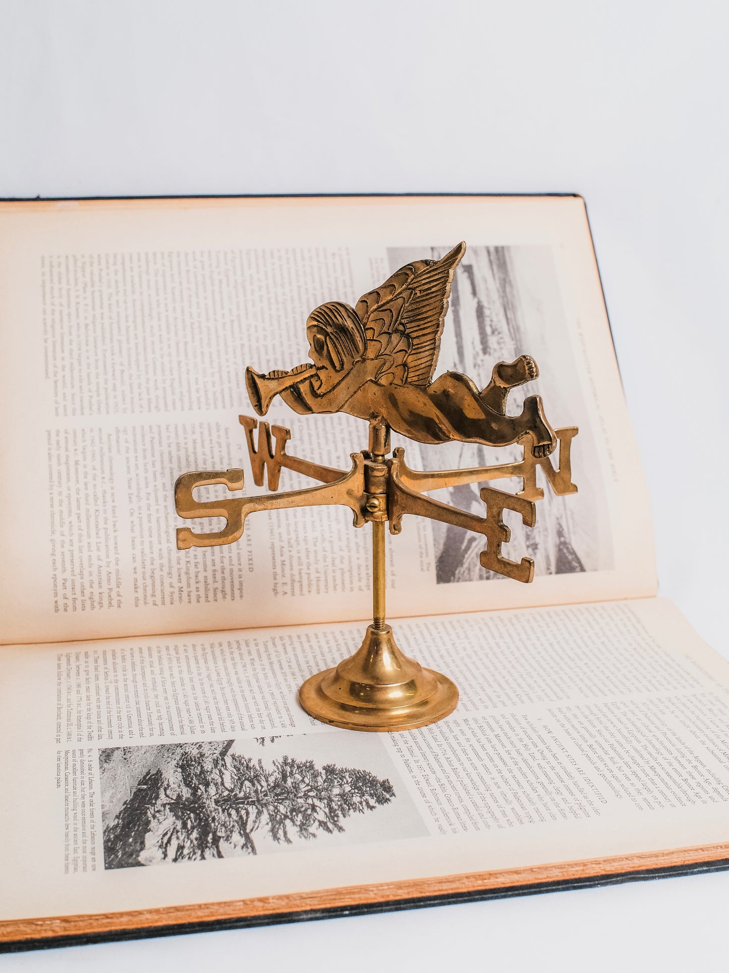 Vintage 1950s Solid Brass Angel Weathervane