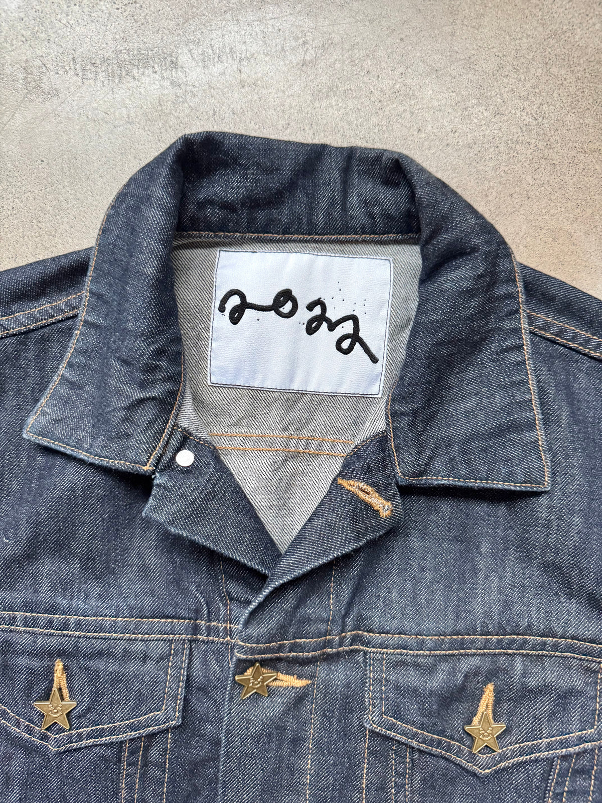 Asspizza Pumpkin Face Indigo Denim Jacket | Medium