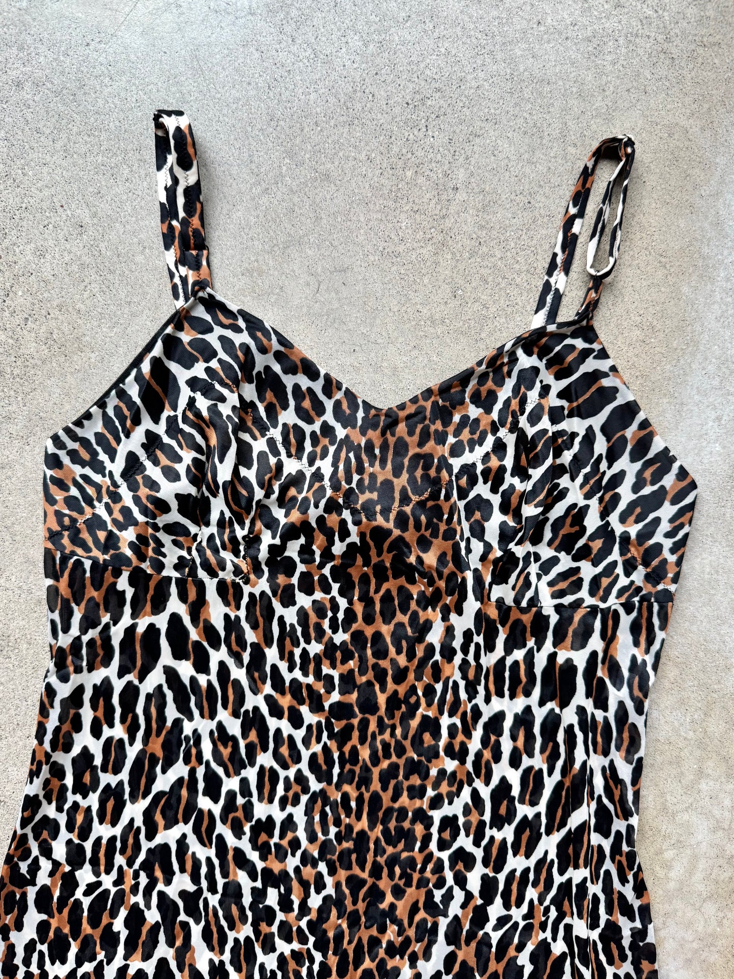 Vintage Vanity Fair Leopard Print Slip Dress | 34