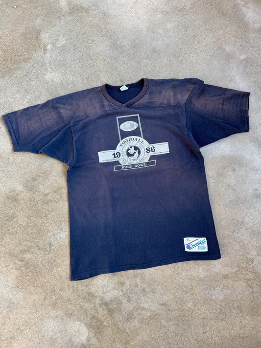 Vintage 1986 Champion Bleached Prep Bowl Football Shirt | XL