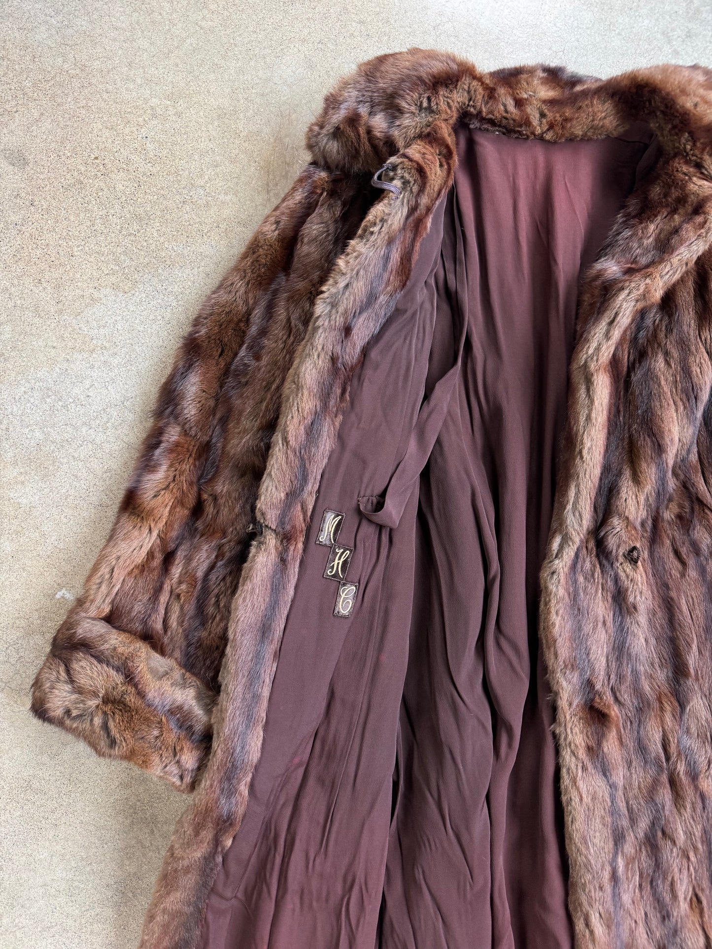 Vintage 1940s Schaffer & Gluck Brown Mink Fur Swing Coat | M/L