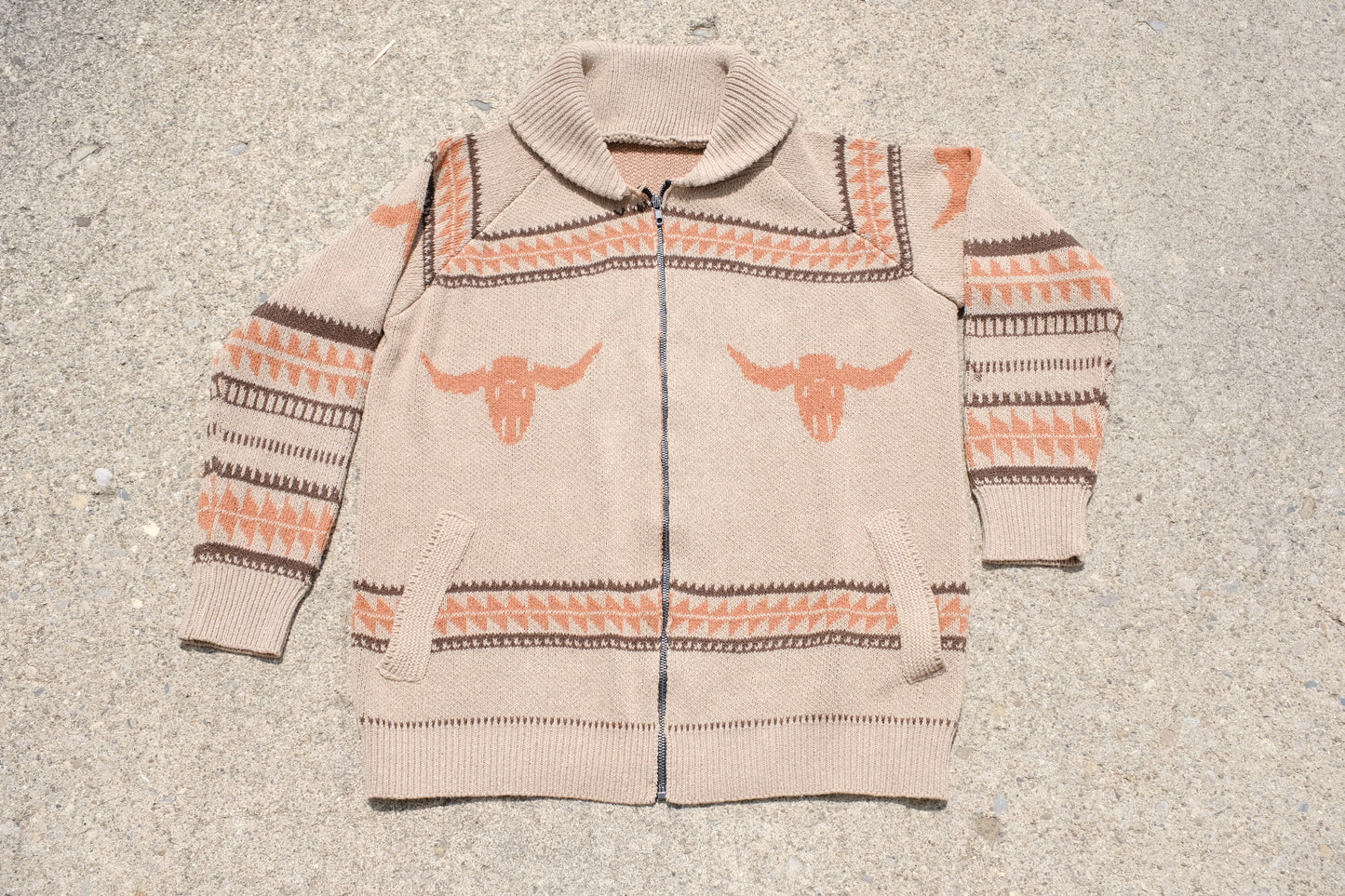 Vintage Southwestern Style Sweater Zip-Up