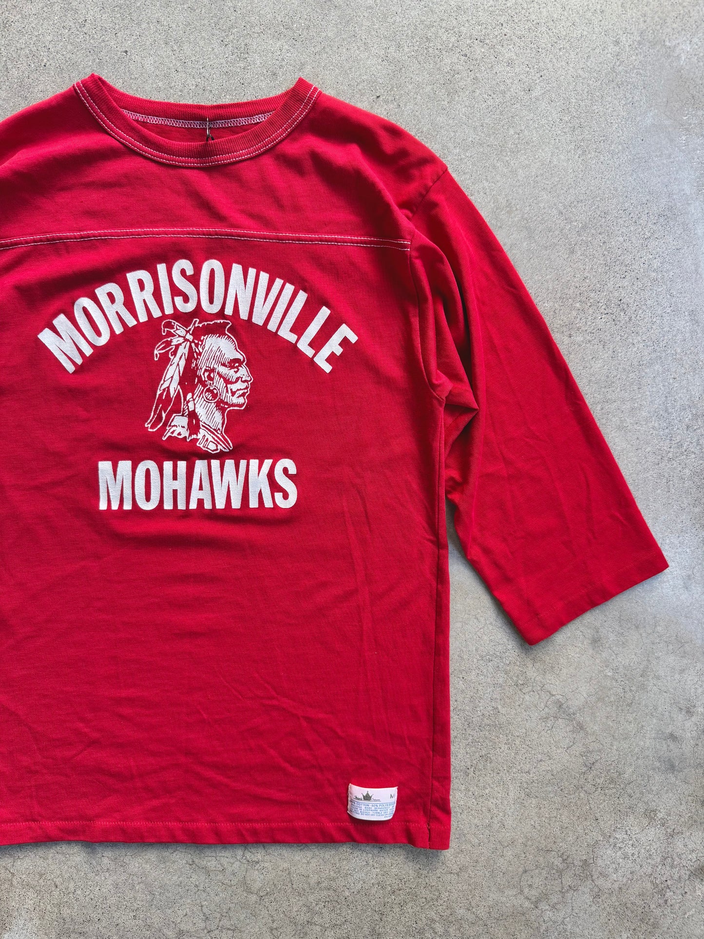 Vintage 1970s Morrisonville Mohawks Red Athletic Tee | Medium