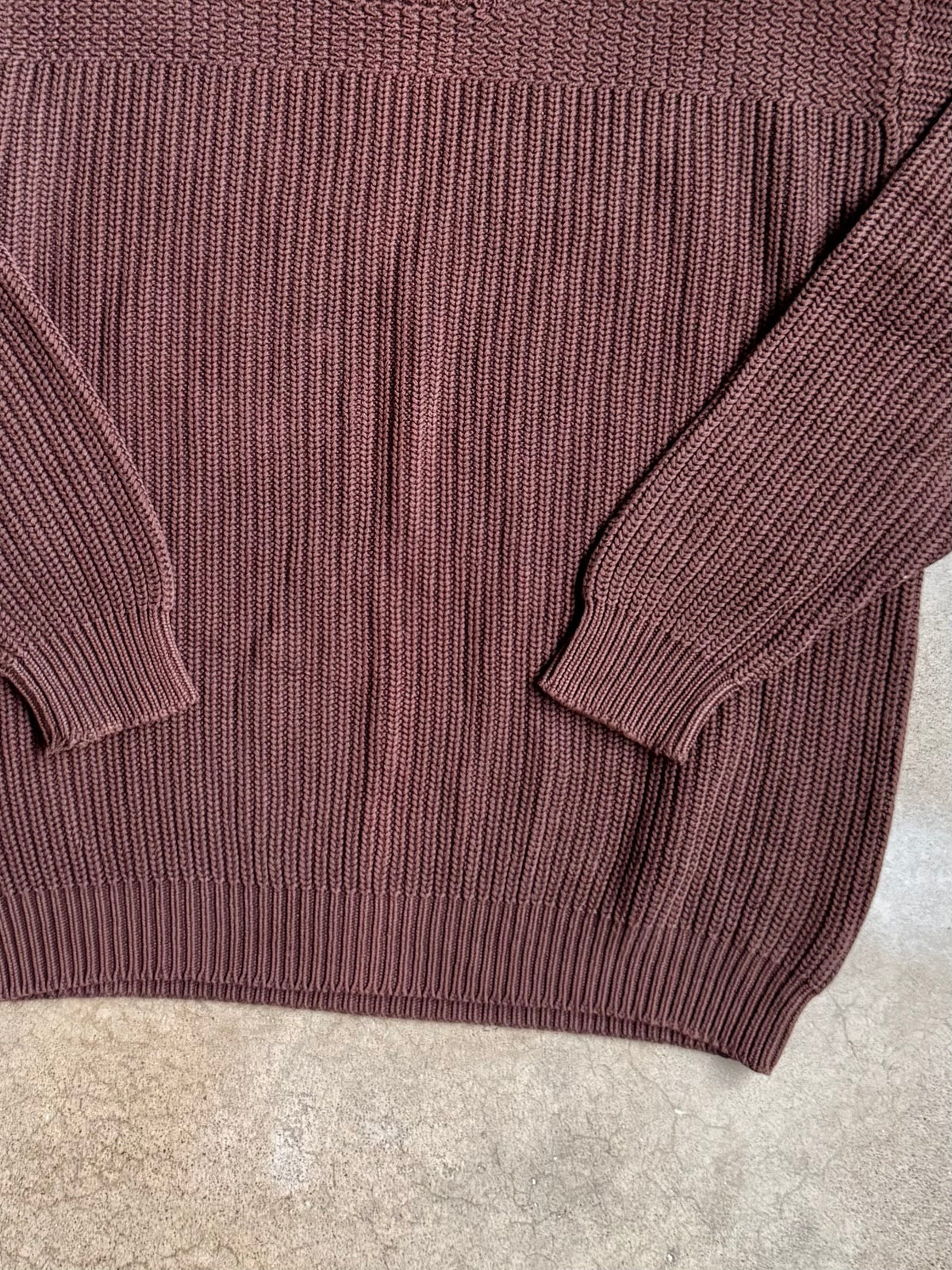 Vintage 1990s St. John’s Bay Brown Cotton Knit Crewneck Sweater | Medium