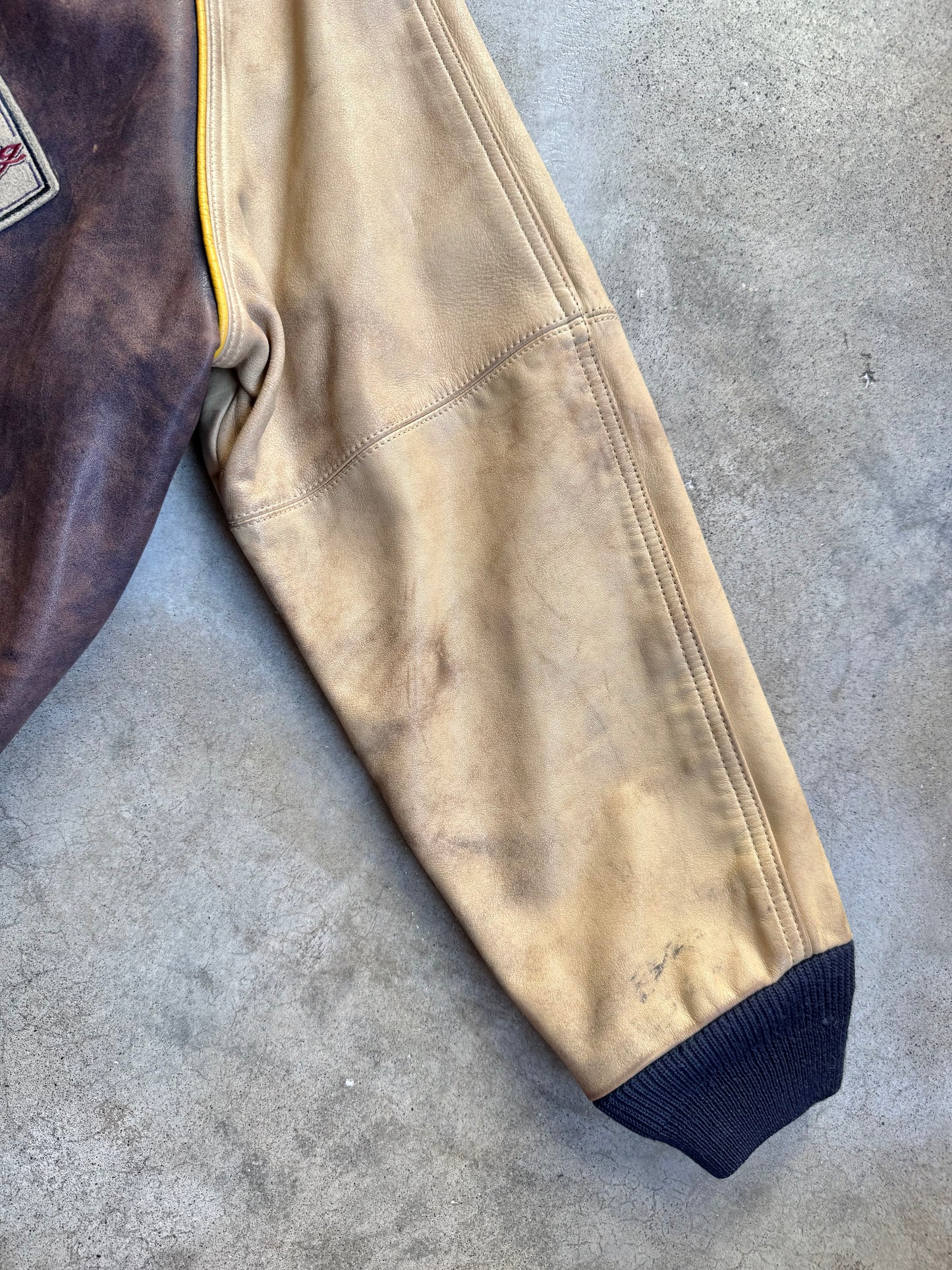 Vintage 1990s Harley Davidson Grand National Champion Leather Bomber Jacket | Medium