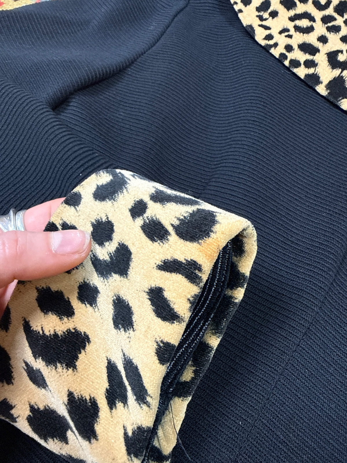 Vintage 1990's D.J Summers Black & Cheetah Print Blazer