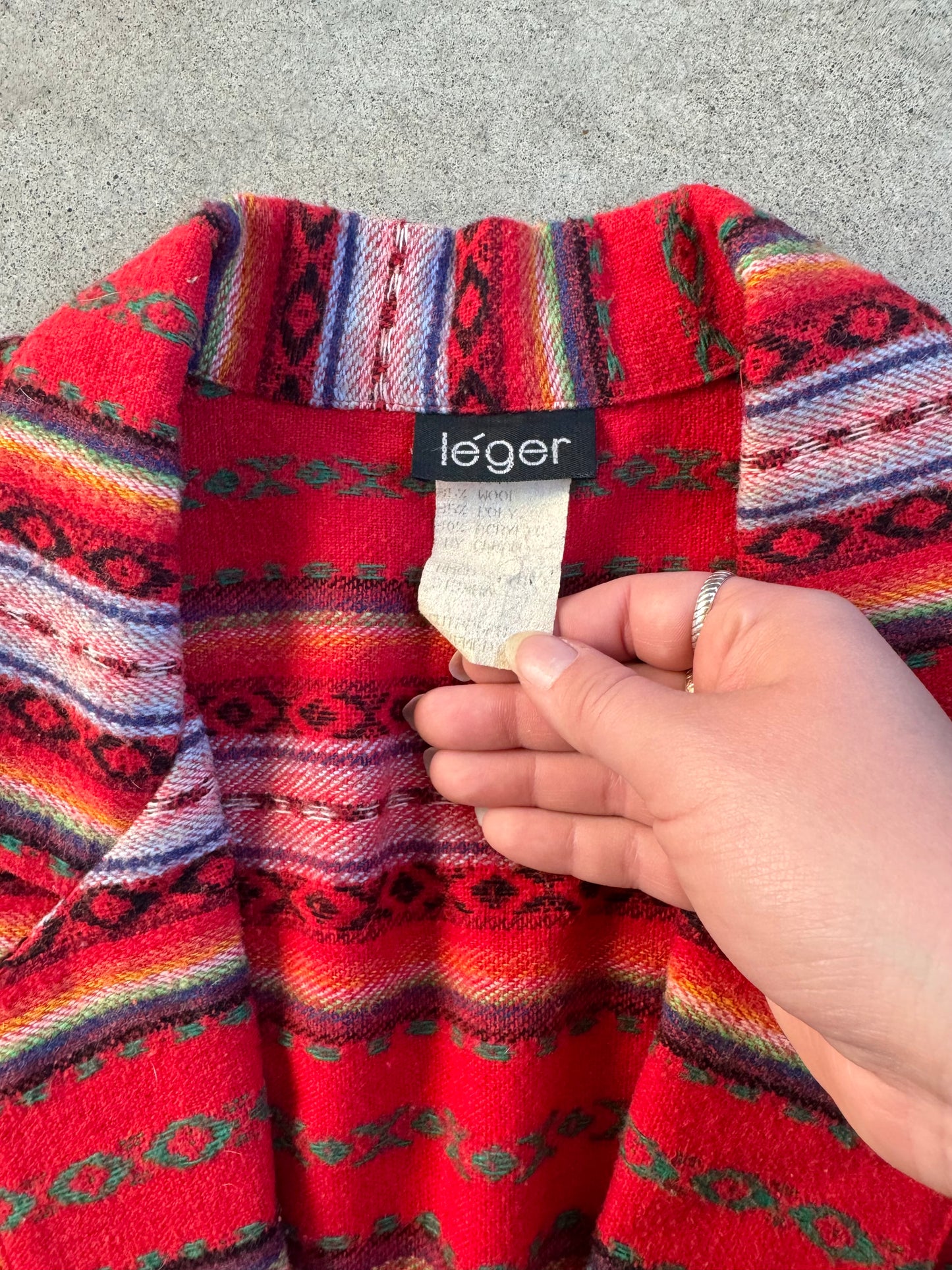 Vintage 1980s Leger Southwestern Wool-Blend Blazer | Medium