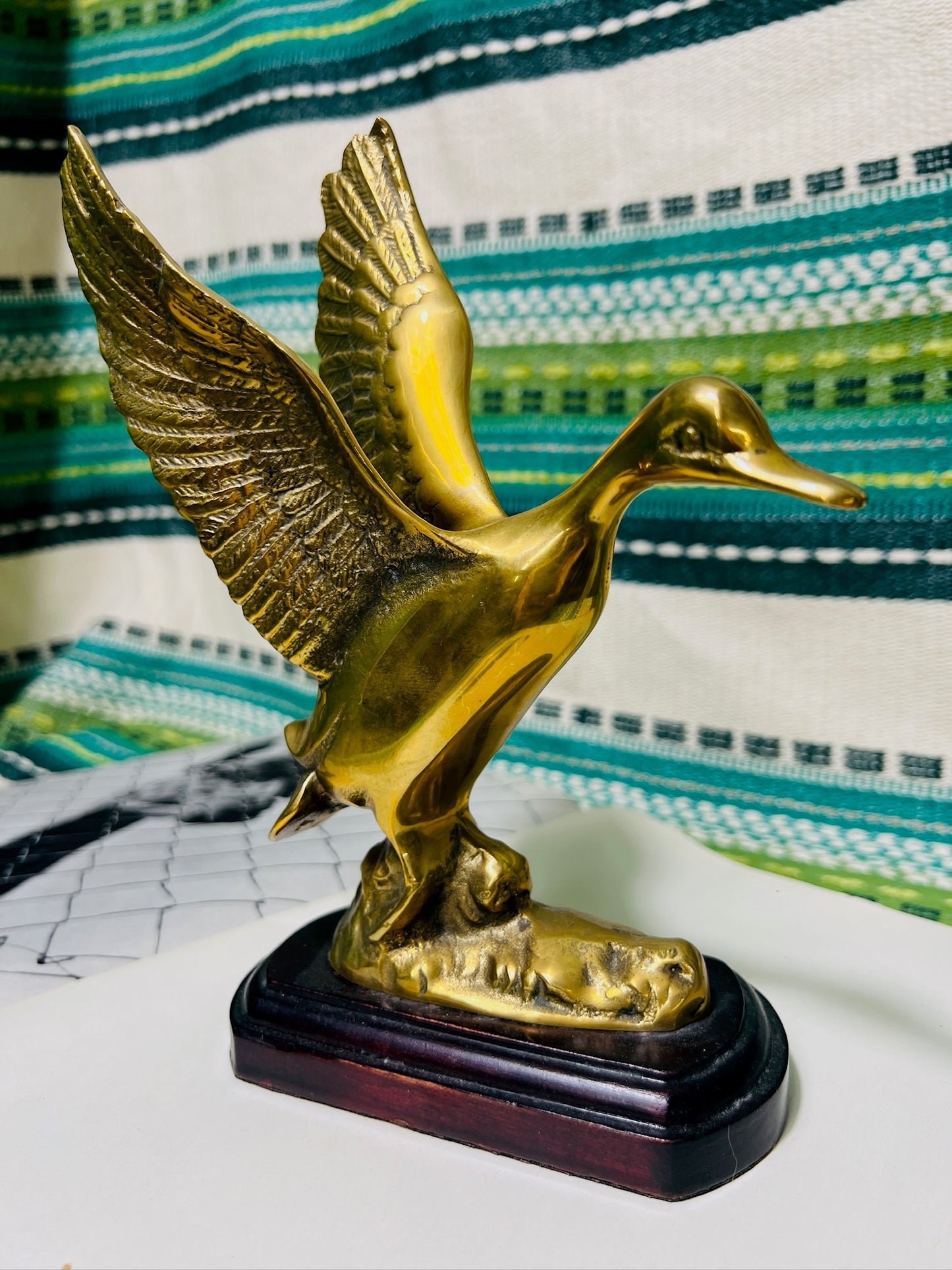 Vintage Brass Duck Statue