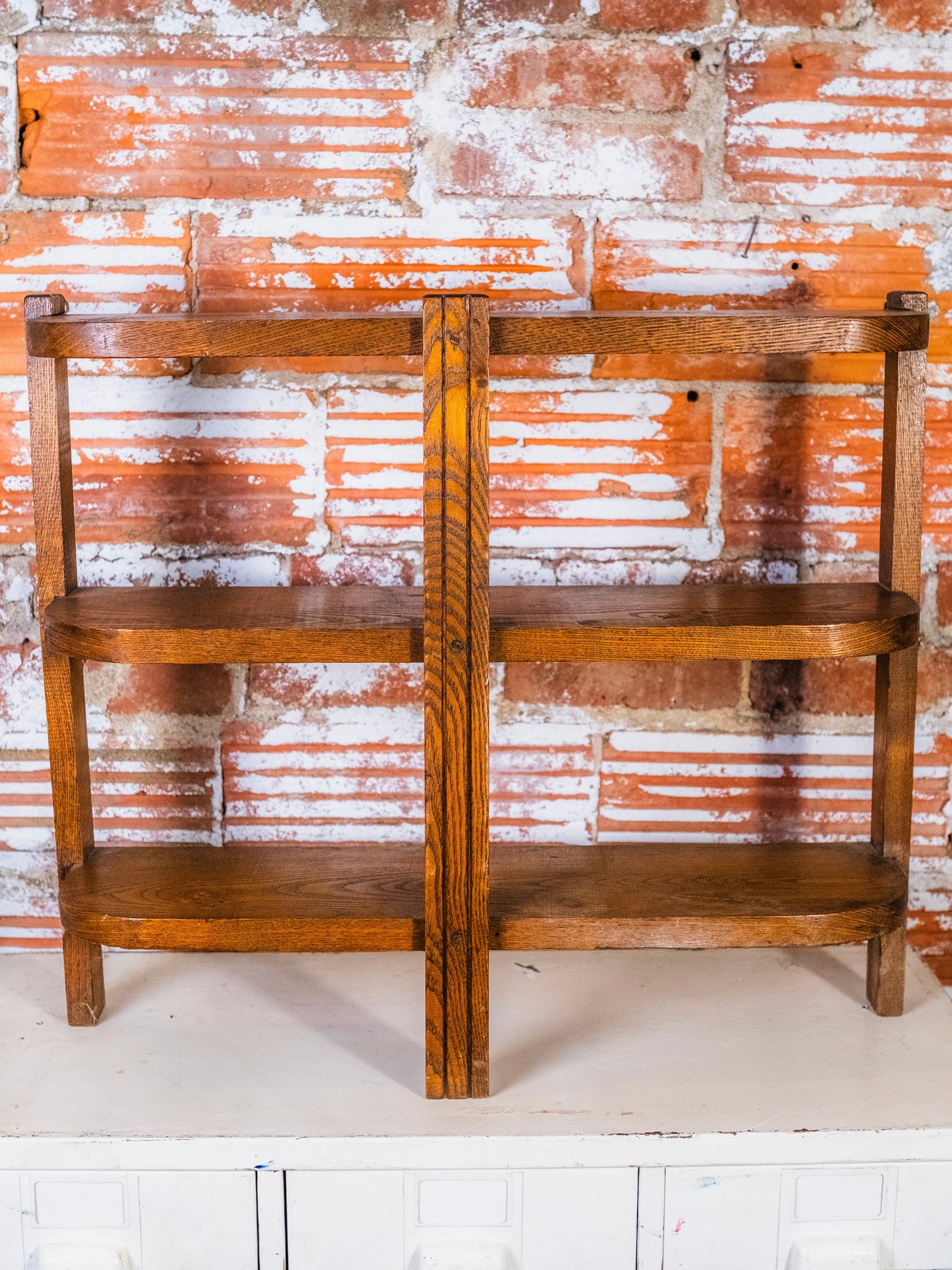 Vintage Mission Style 3-Tier Wooden Display Shelf
