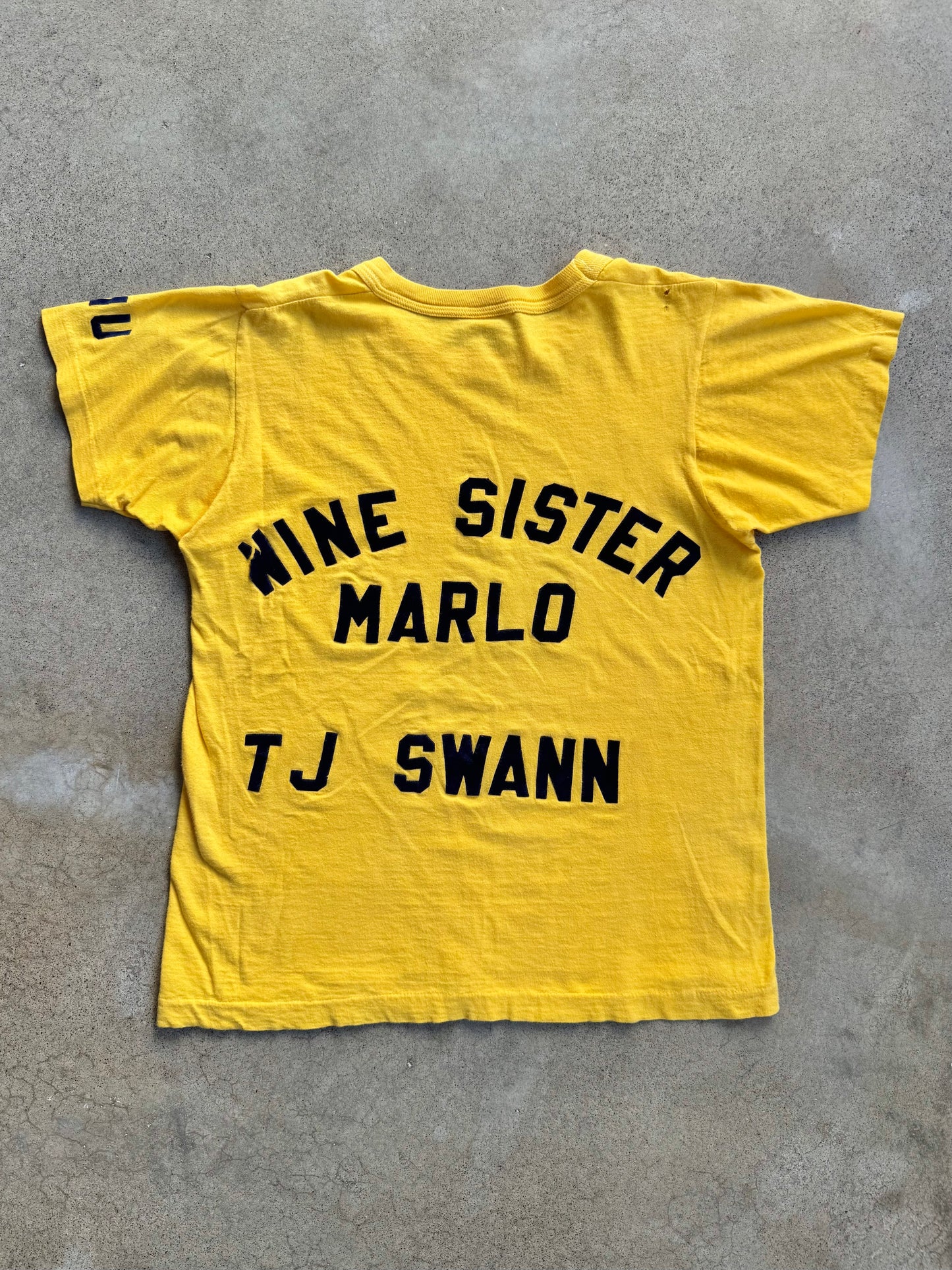 Vintage 1970s Yellow Howard University Wine Psi Phi Sister Tee | Small