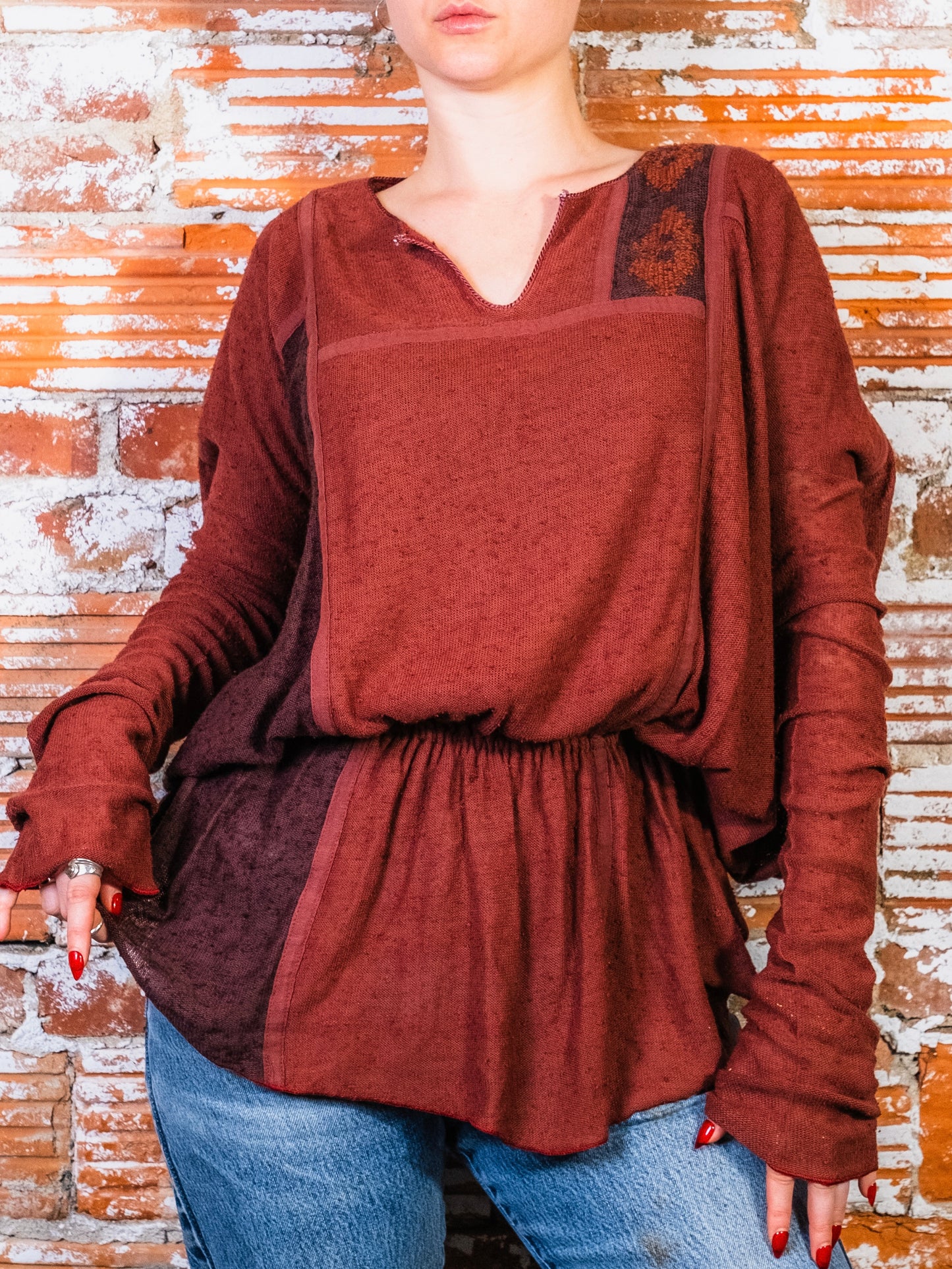 Vintage 1980s John Ashpool Italian Silk-Blend Knit Dolman Sweater | Large