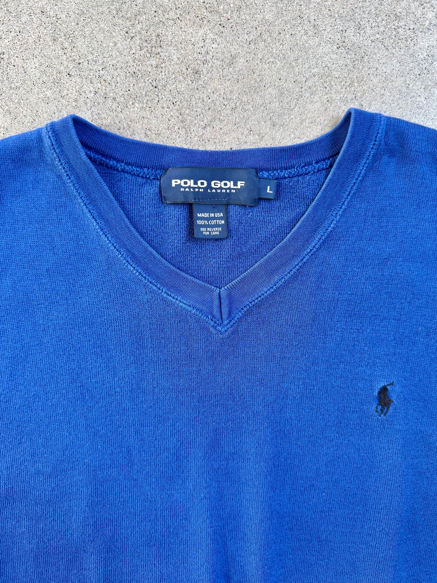2000s Polo Golf “Oasis Golf Club” Embroidered Blue Cotton Vest Top | Large