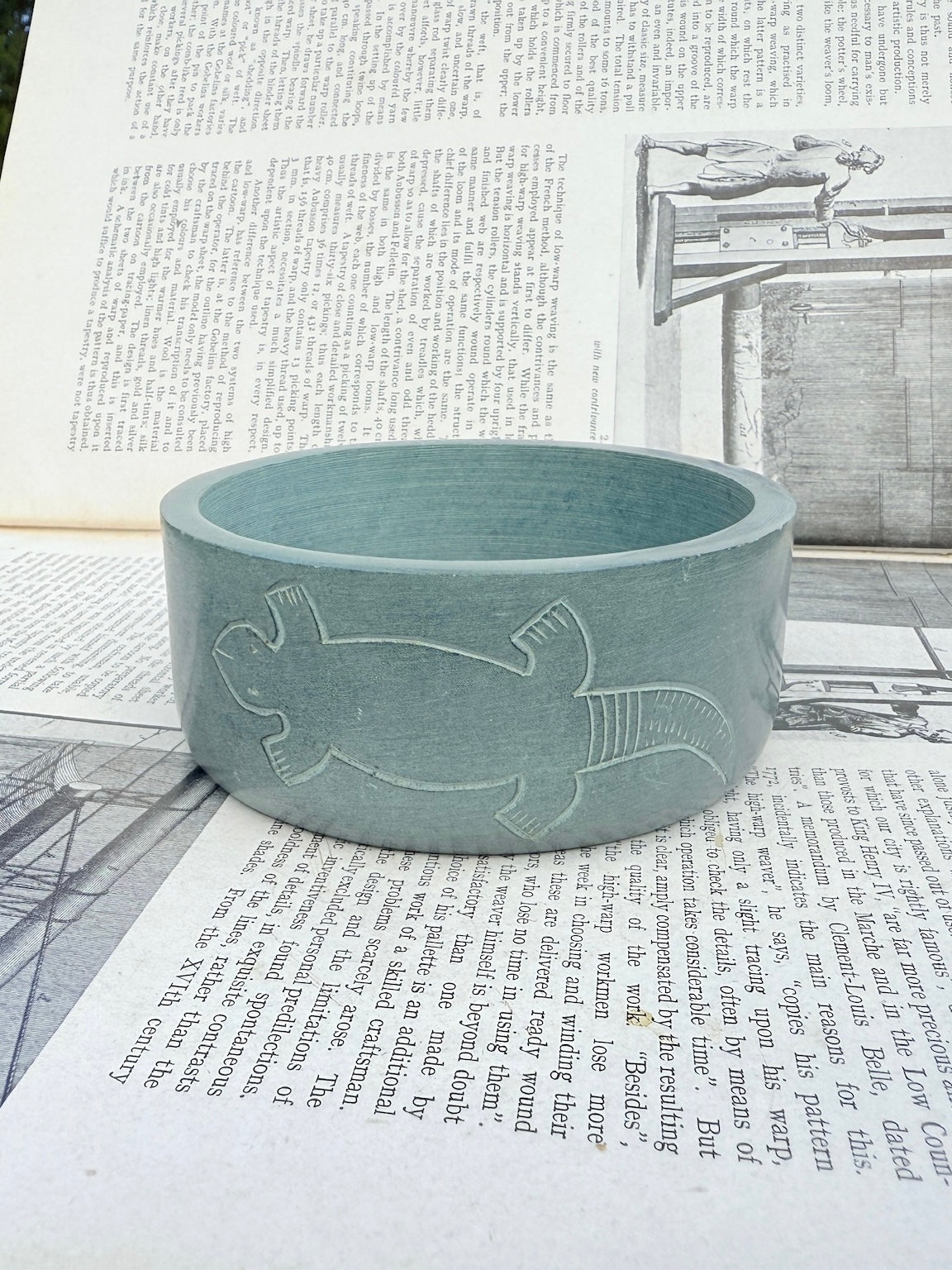 Soapstone Lizard Etched Dish