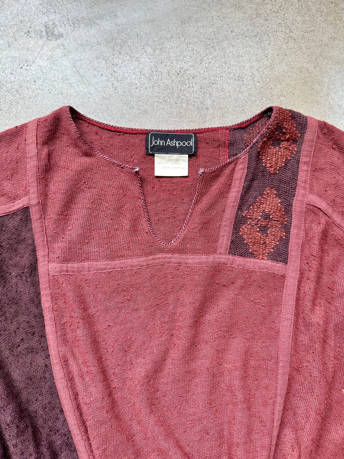 Vintage 1980s John Ashpool Italian Silk-Blend Knit Dolman Sweater | Large
