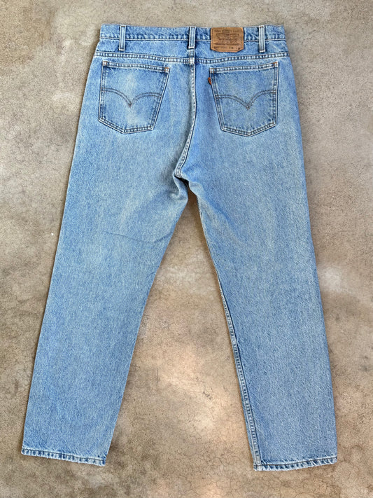Vintage 1990s Levi’s Orange Tab 505 Regular Fit Light Wash Jeans | 36x30