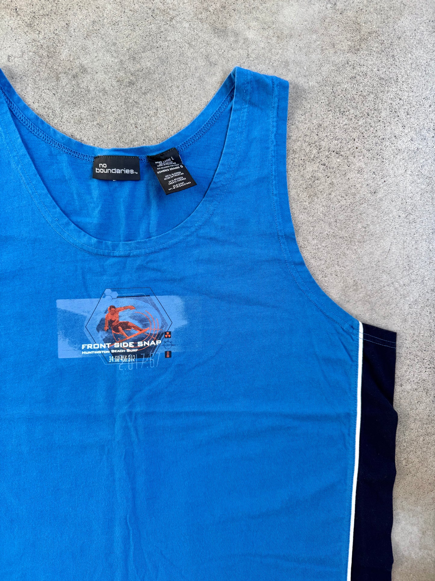 2000s No Boundaries Blue Surf Graphic Tank Top | Large