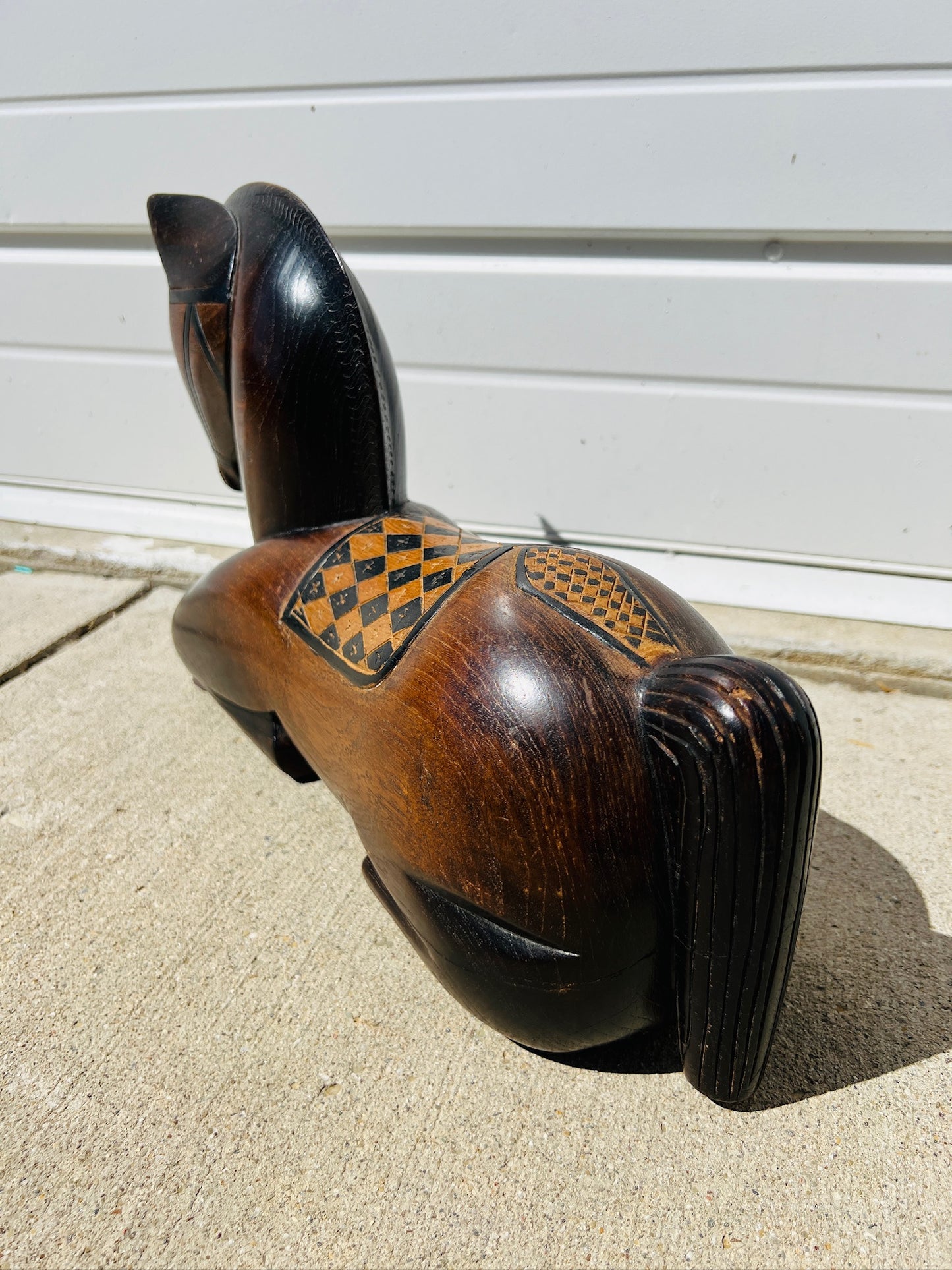 Wood Carved Horse Folk Art
