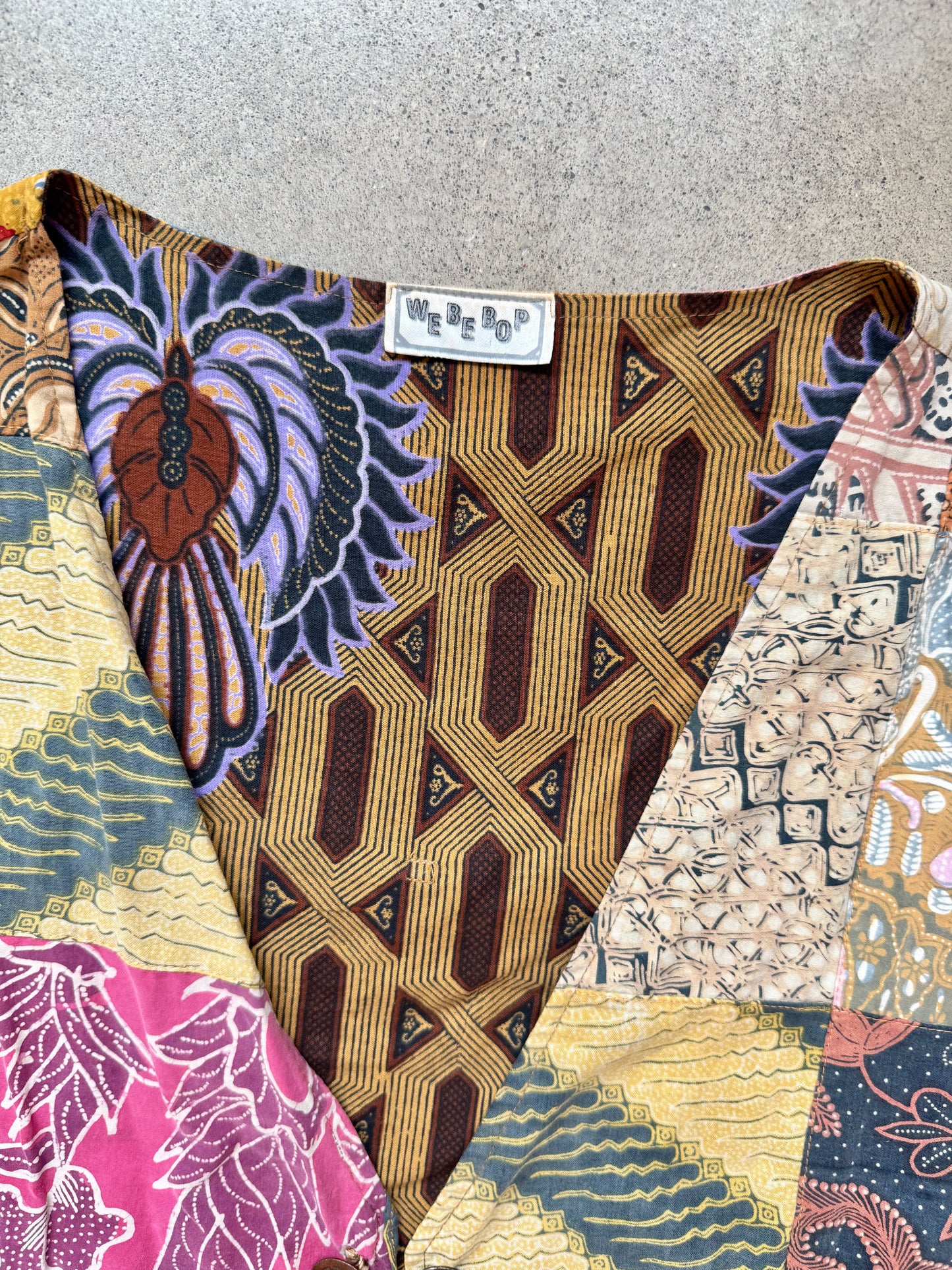 Vintage Webebop Cotton Patchwork Vest | Large